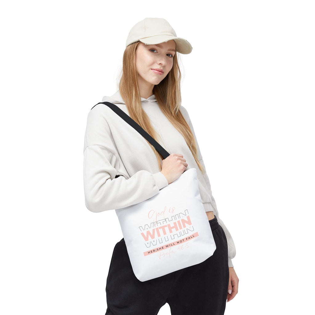 God Is Within Her Tote Bag – Psalm 46:5 Christian Scripture Tote for Women