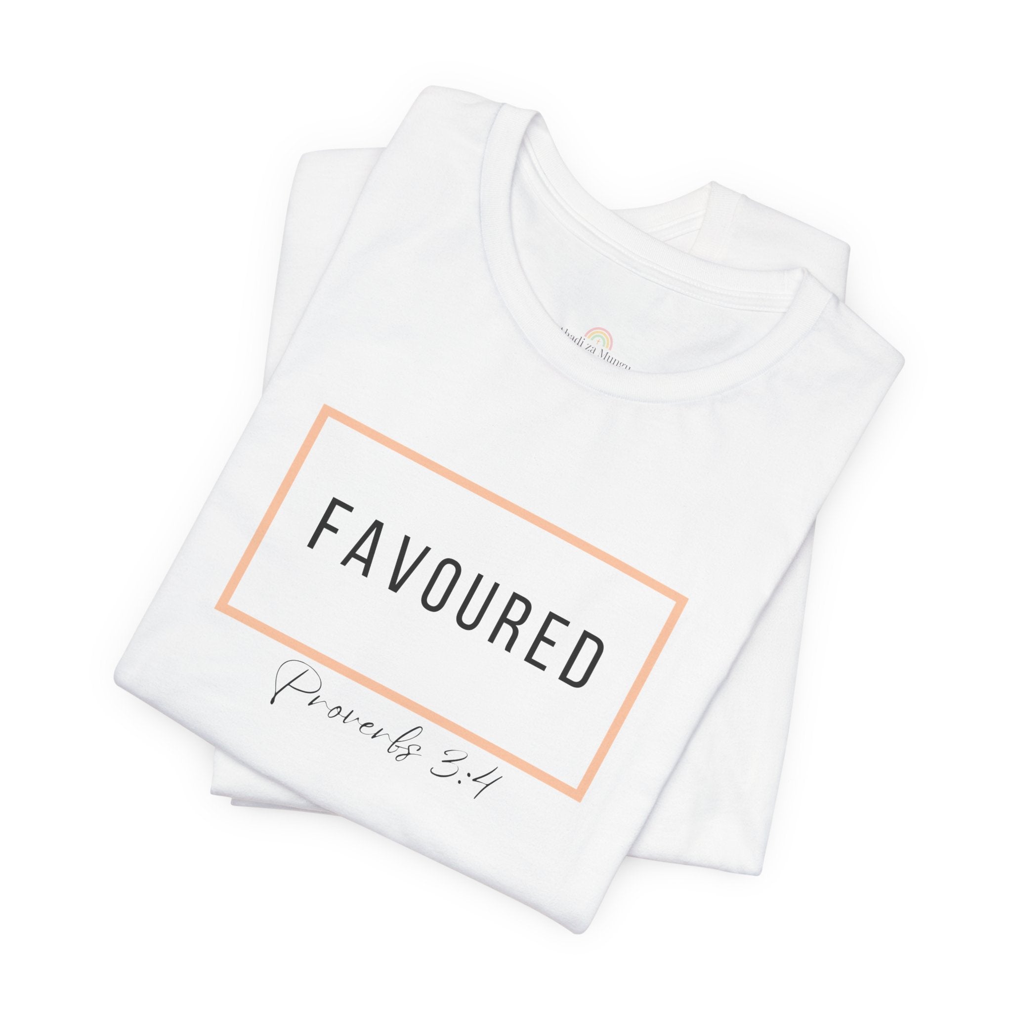 Favoured Christian T-Shirt – Proverbs 3:4 Scripture Tee | Faith-Based Unisex Shirt