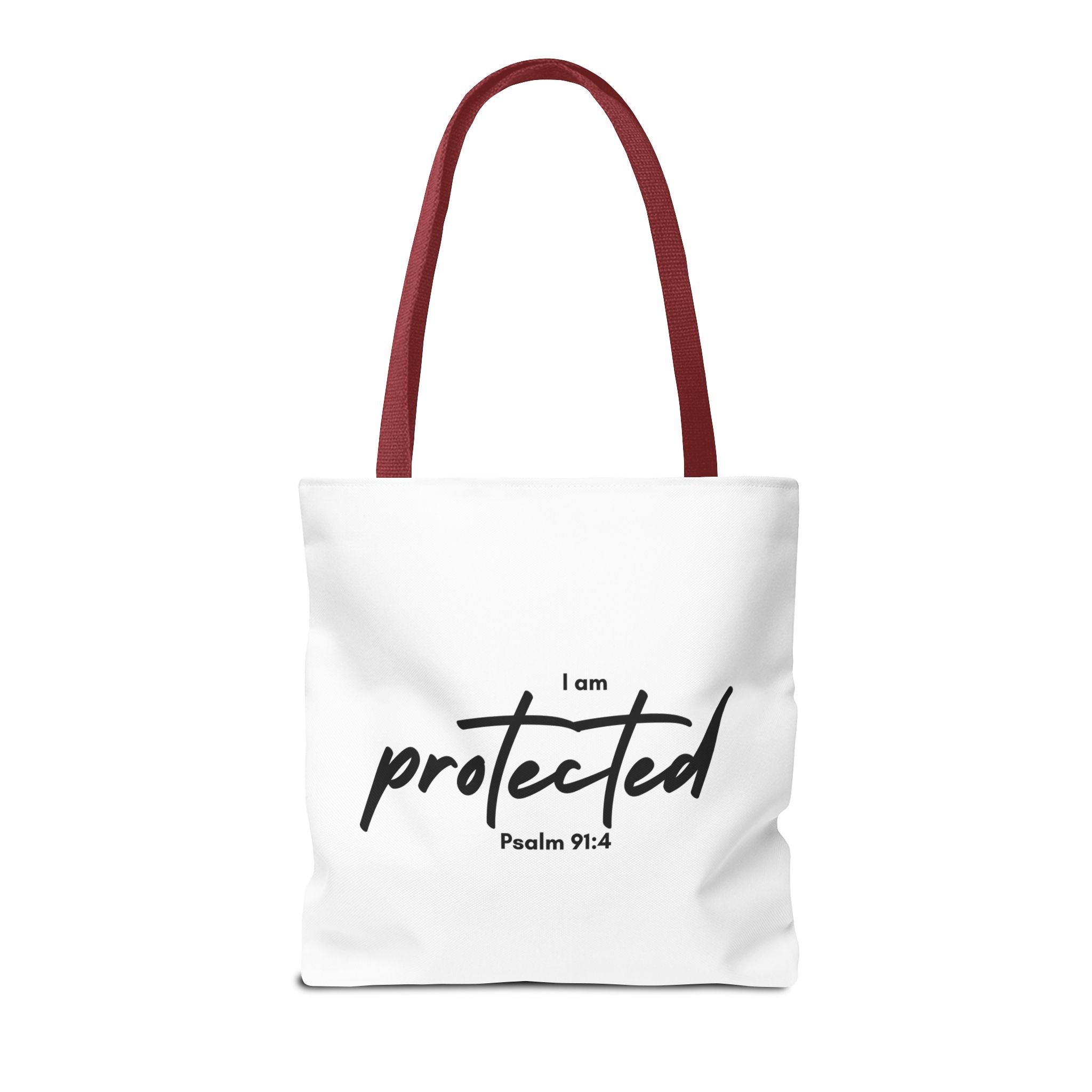 I Am Protected Tote Bag — Psalm 91:4 Christian Scripture Canvas Tote | Faith-Based Carryall