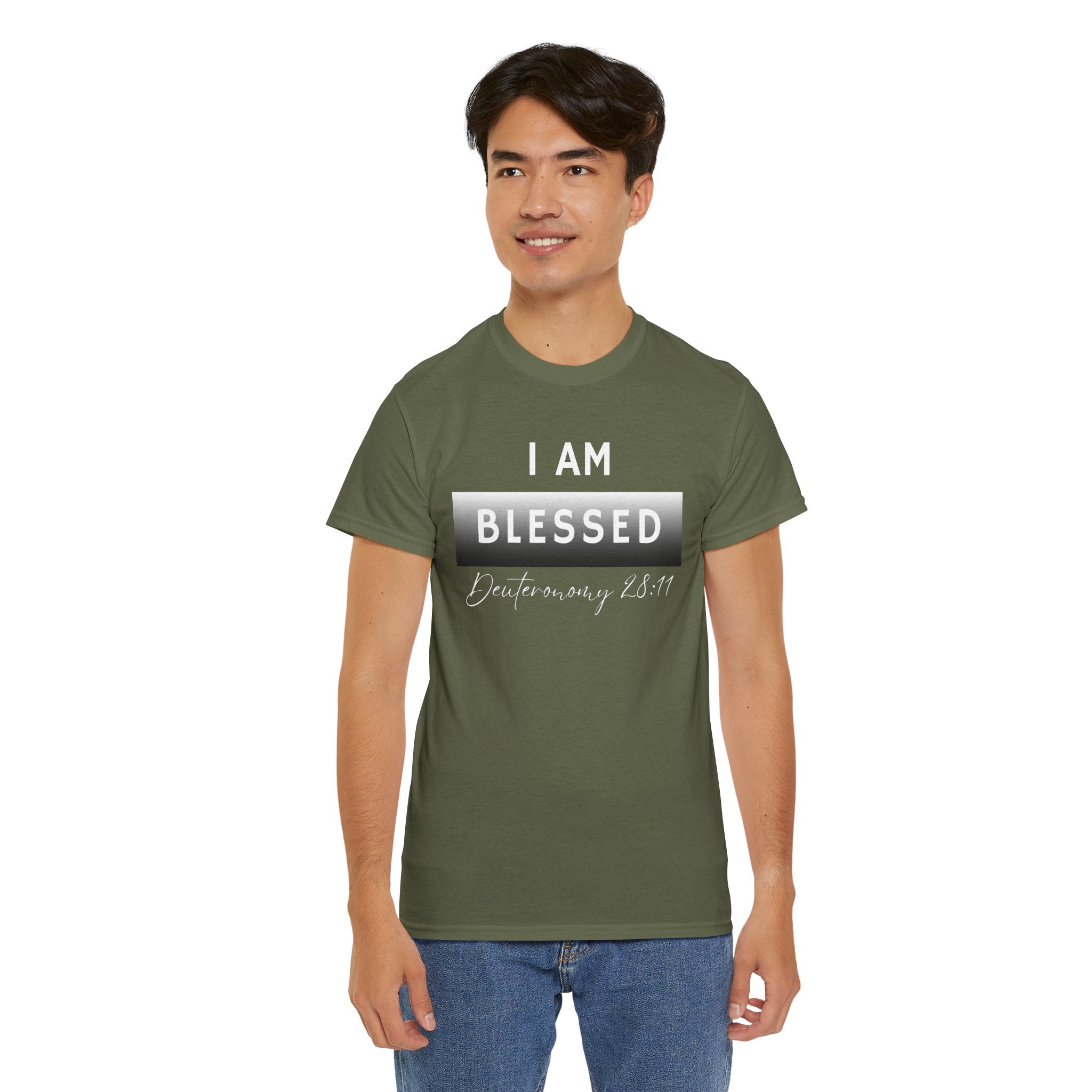 I Am Blessed Christian T-Shirt — Deuteronomy 28:11 Scripture Faith Tee (2)