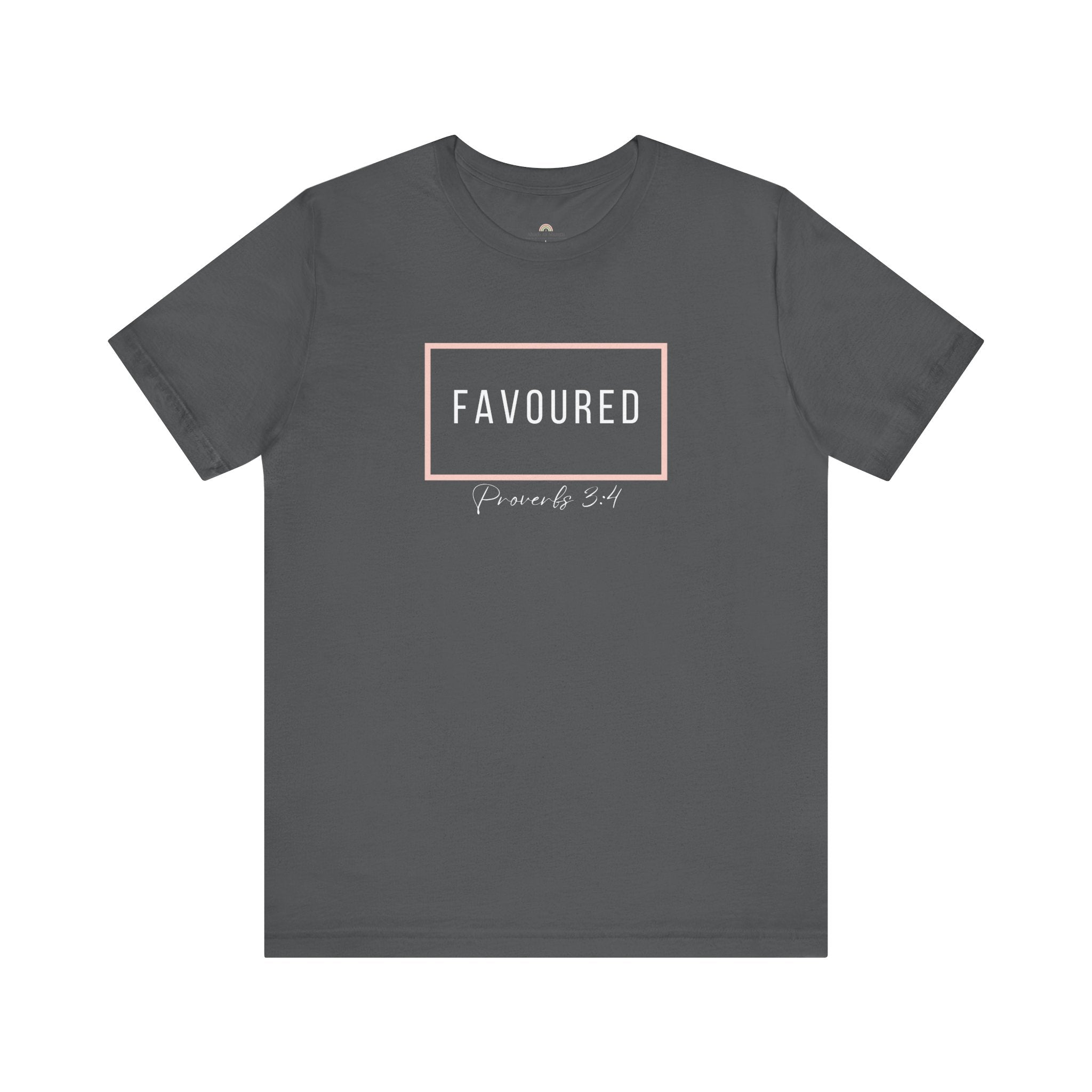 Favoured Christian T-Shirt – Proverbs 3:4 Scripture Tee | Faith-Based Unisex Shirt