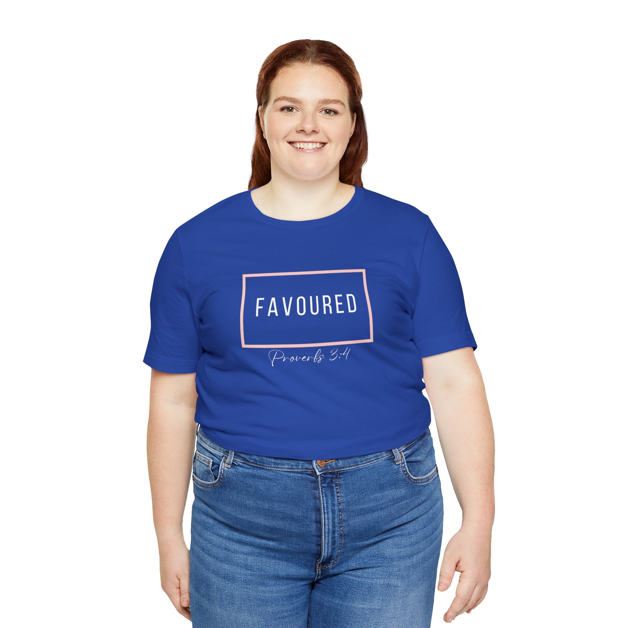 Favoured Christian T-Shirt – Proverbs 3:4 Scripture Tee | Faith-Based Unisex Shirt