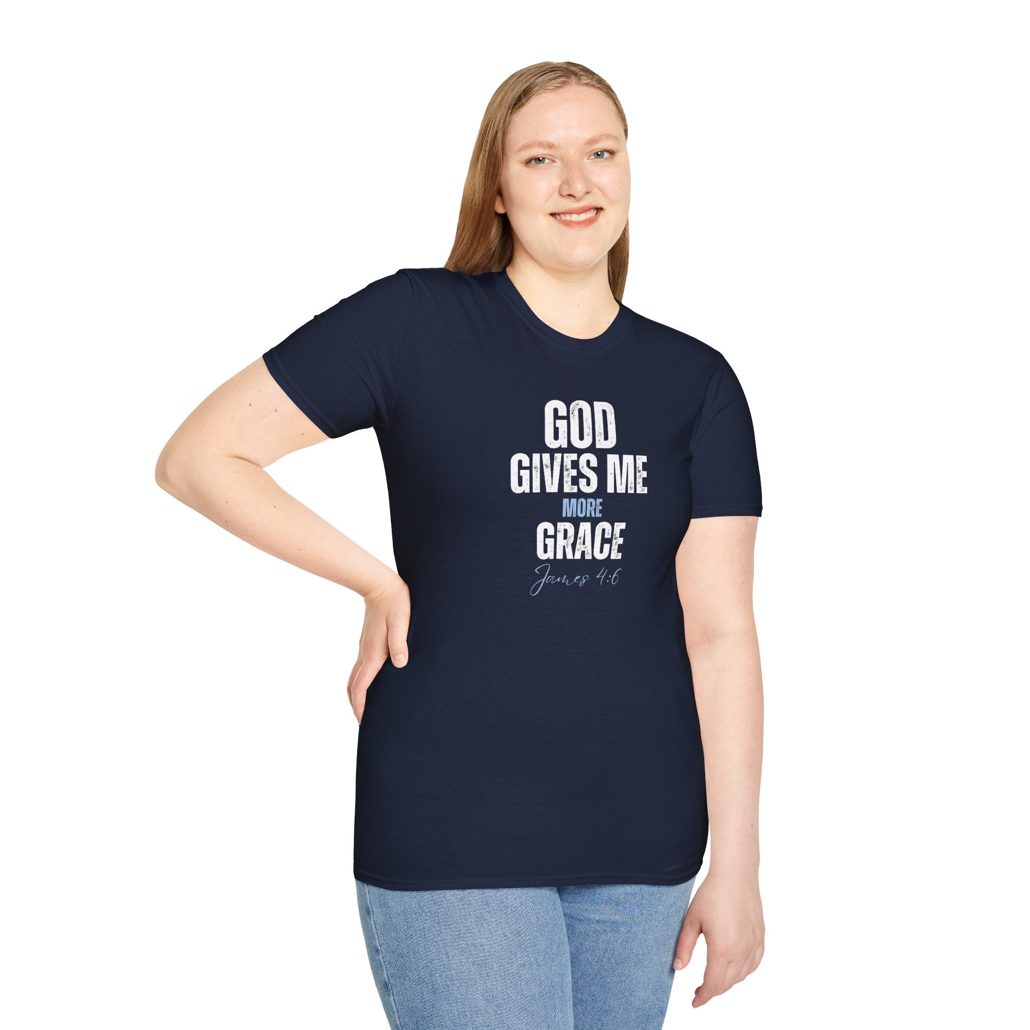 God Gives Me More Grace T-Shirt — James 4:6 Christian Scripture Tee