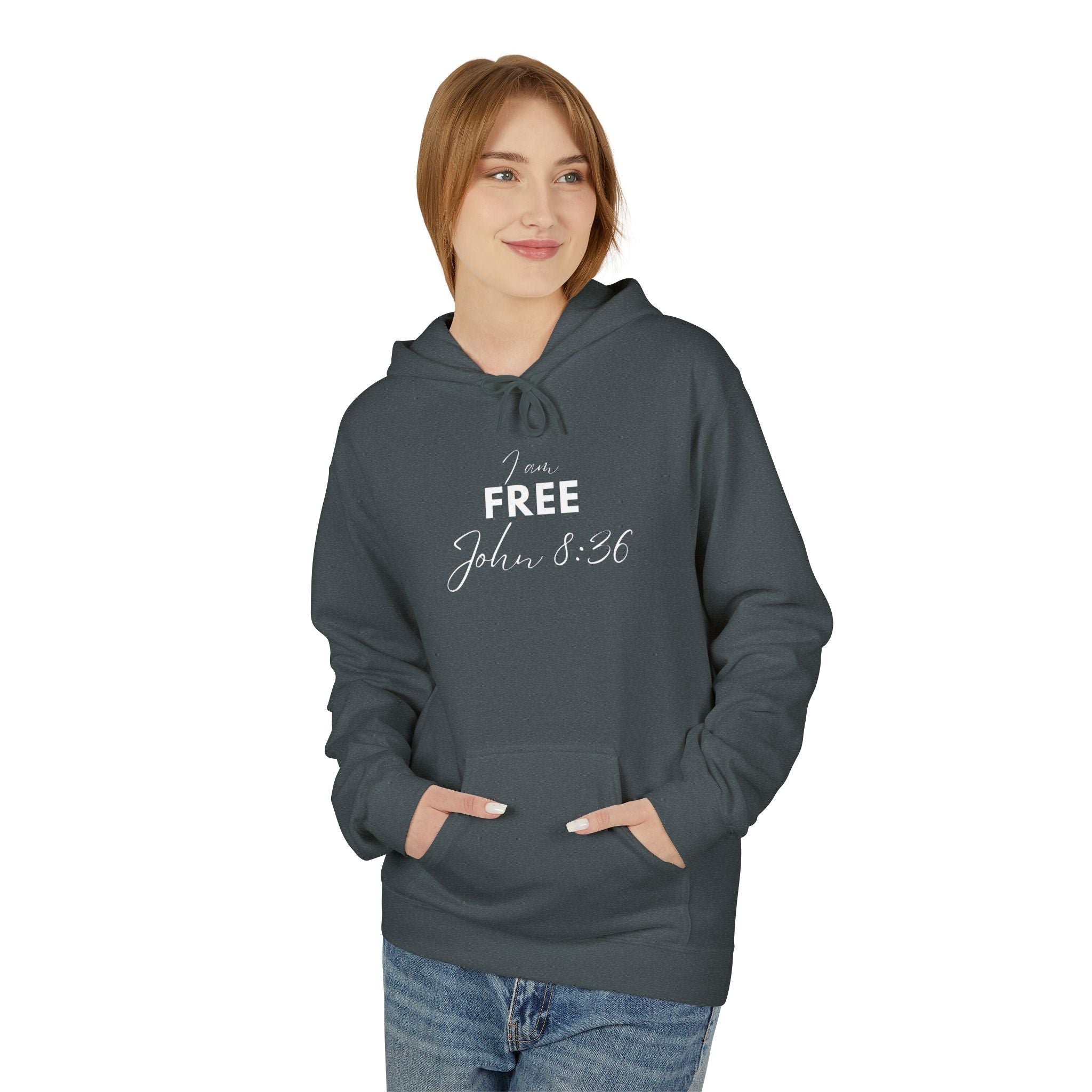 I Am Free Hoodie – John 8:36 Christian Scripture Hoodie | Faith-Based Inspirational Pullover