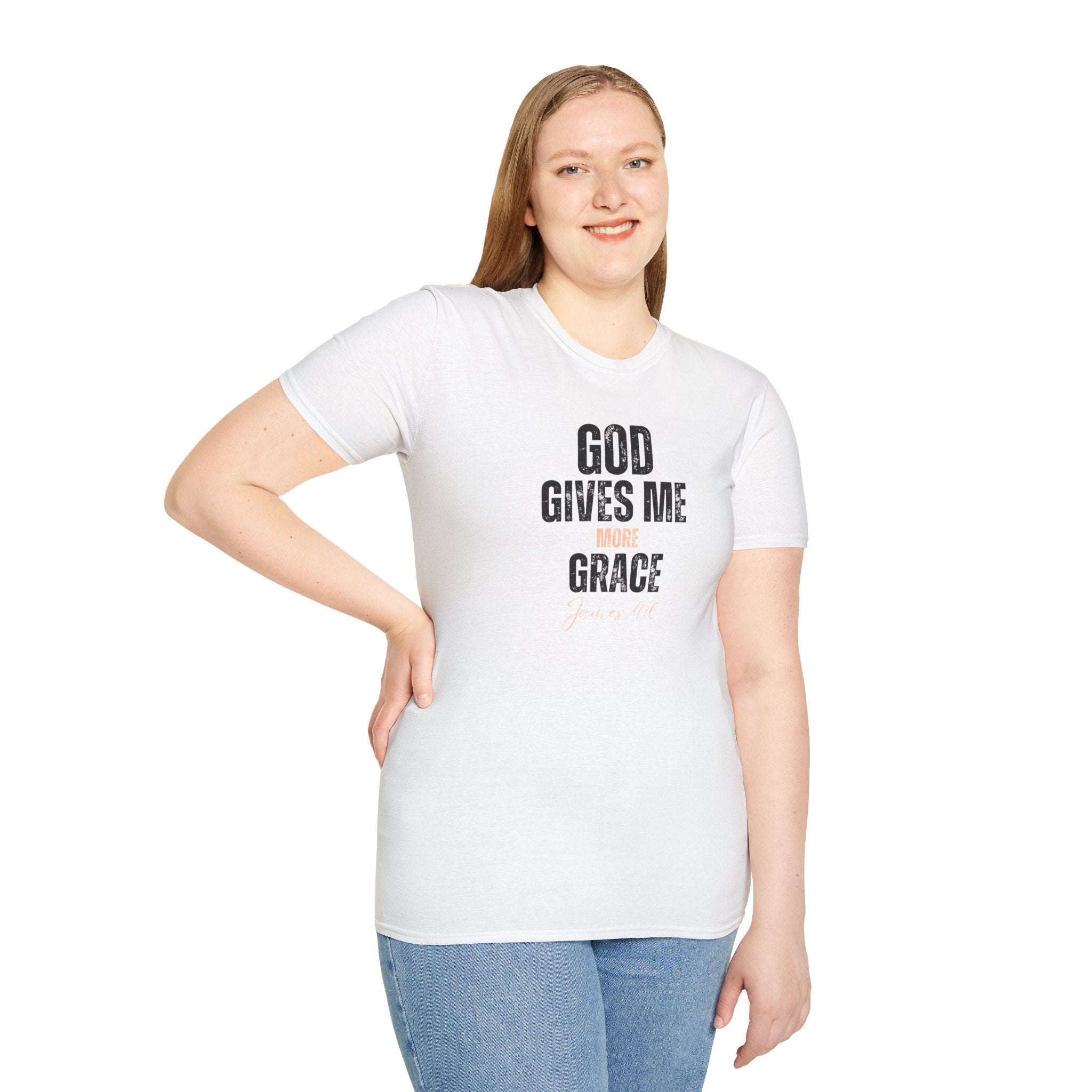 God Gives Me More Grace T-Shirt — James 4:6 Christian Scripture Tee
