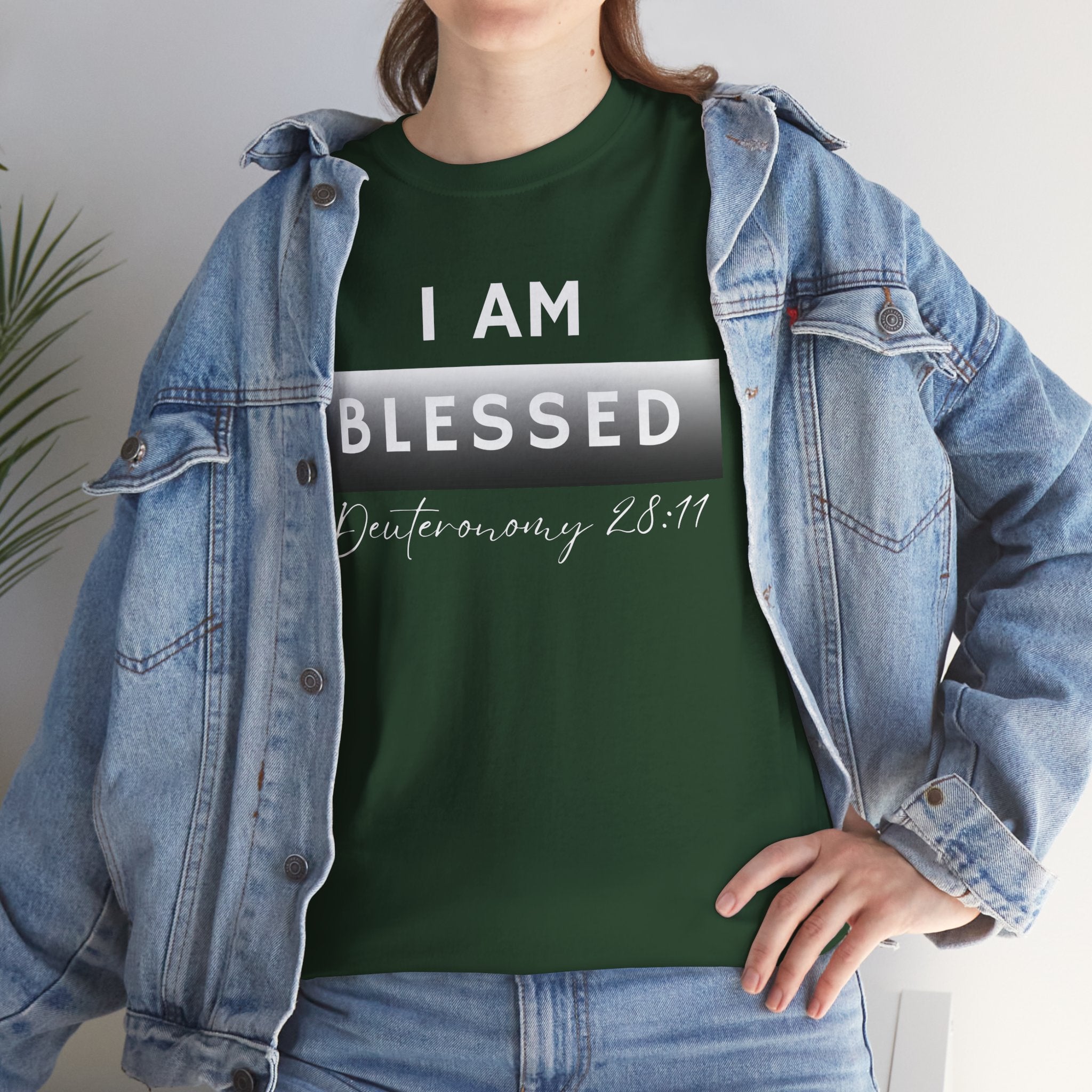 I Am Blessed Christian T-Shirt — Deuteronomy 28:11 Scripture Faith Tee (2)