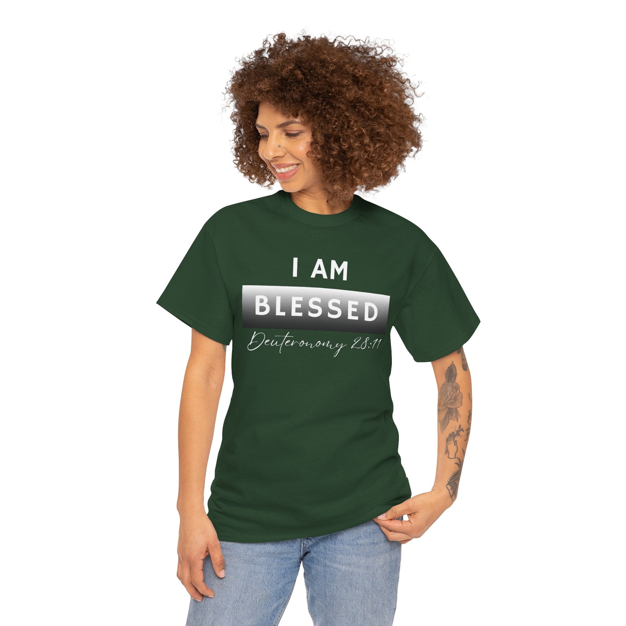 I Am Blessed Christian T-Shirt — Deuteronomy 28:11 Scripture Faith Tee (2)
