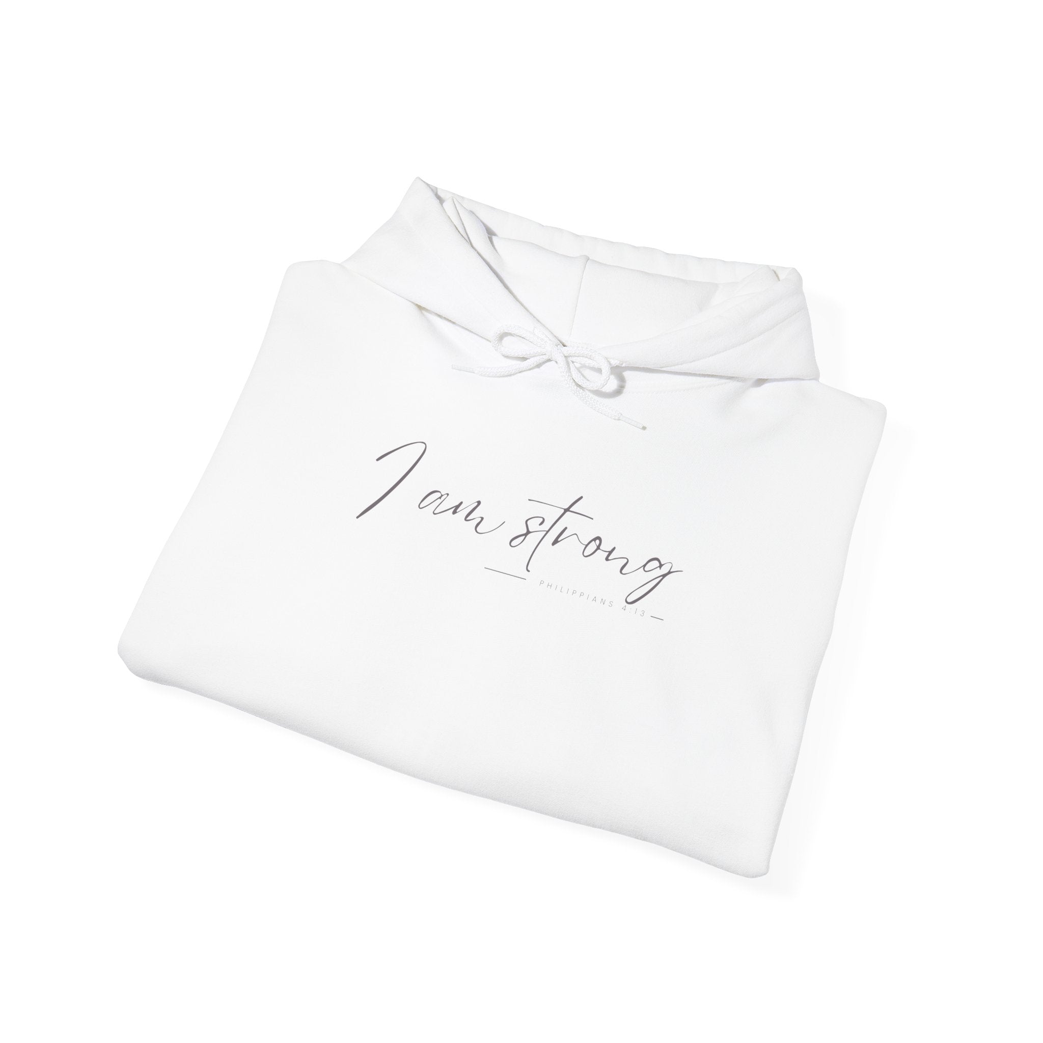 I Am Strong Hoodie – Philippians 4:13 Christian Unisex Faith Sweatshirt