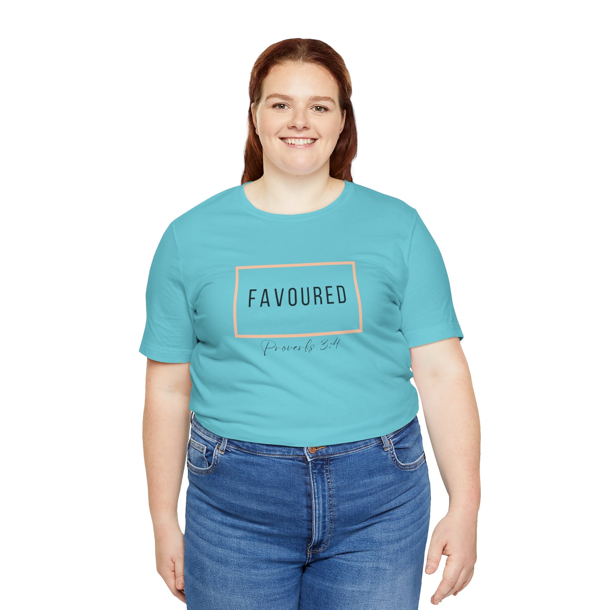 Favoured Christian T-Shirt – Proverbs 3:4 Scripture Tee | Faith-Based Unisex Shirt