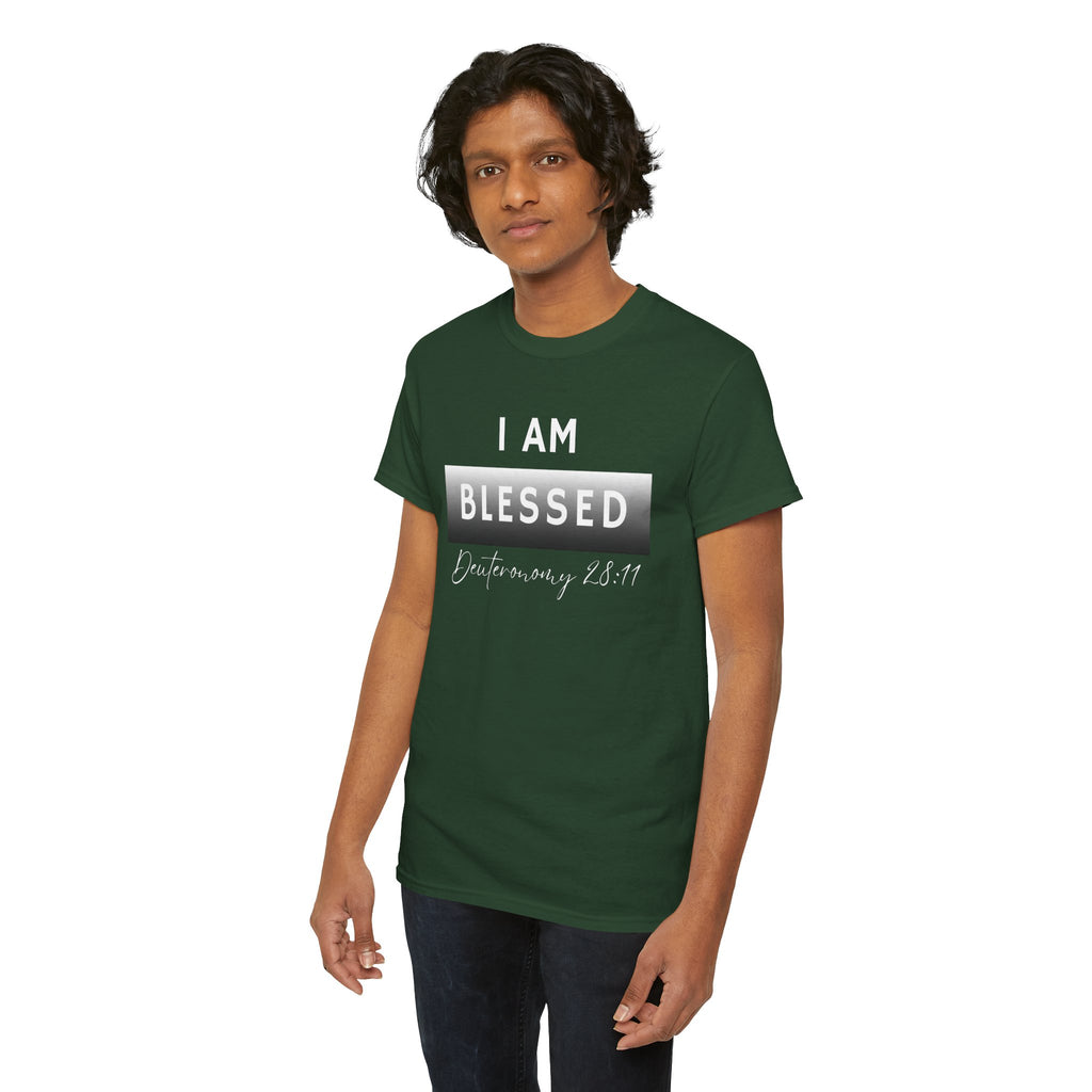 I Am Blessed Christian T-Shirt — Deuteronomy 28:11 Scripture Faith Tee (2)