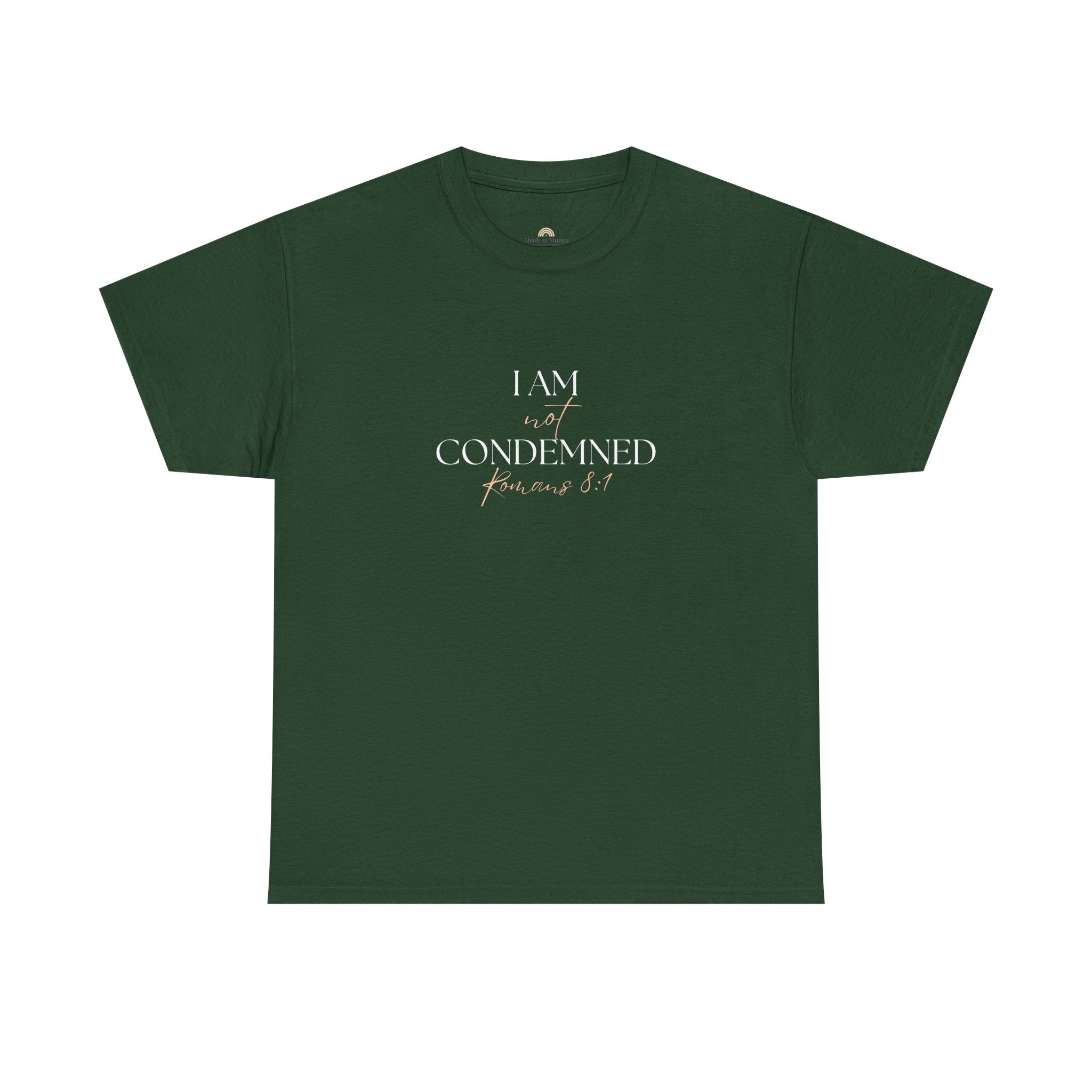I Am Not Condemned T-Shirt – Christian Tee (Romans 8:1 Scripture) | Faith Apparel for Men & Women