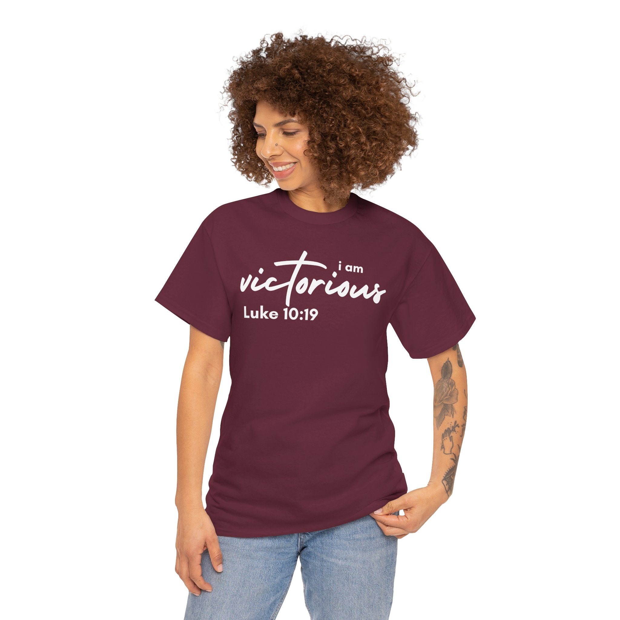 I Am Victorious Christian T-Shirt – Luke 10:19 Scripture Tee | Faith-Based Apparel