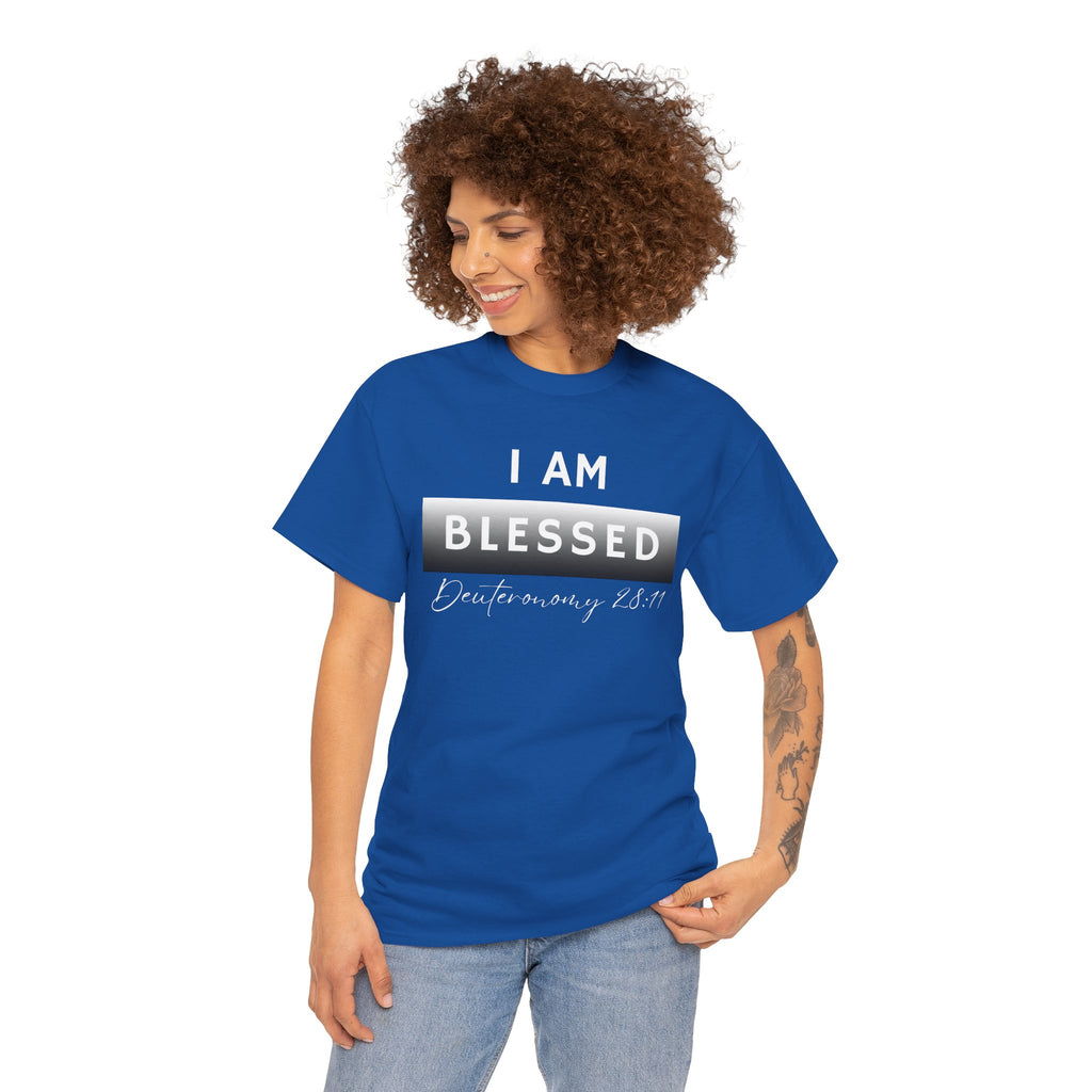 I Am Blessed Christian T-Shirt — Deuteronomy 28:11 Scripture Faith Tee (2)