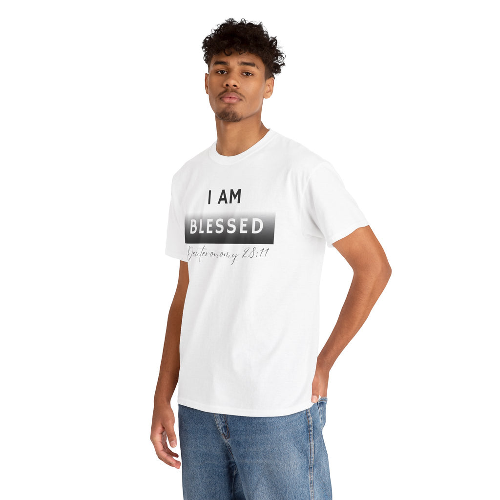 I Am Blessed Christian T-Shirt — Deuteronomy 28:11 Scripture Faith Tee