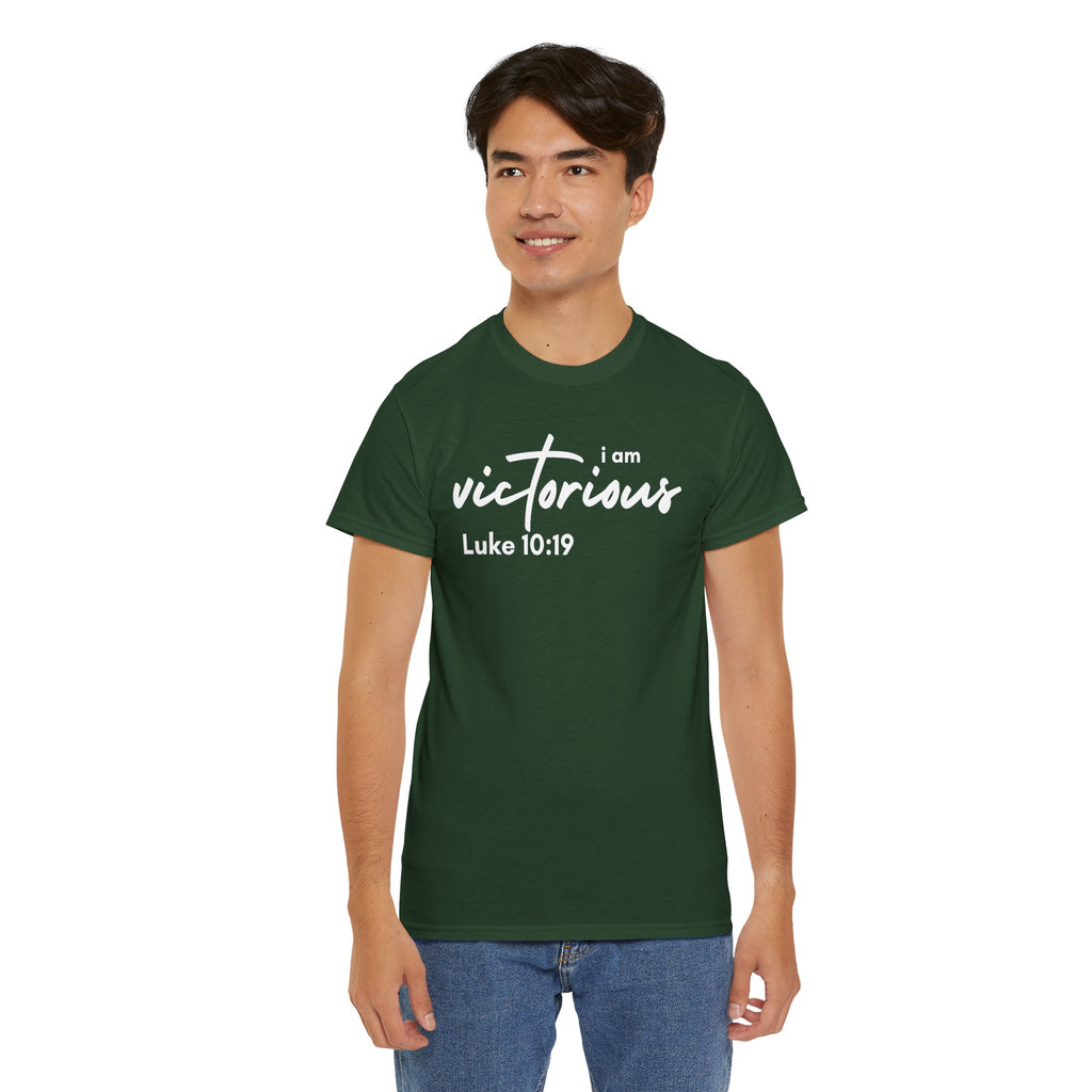 I Am Victorious Christian T-Shirt – Luke 10:19 Scripture Tee | Faith-Based Apparel