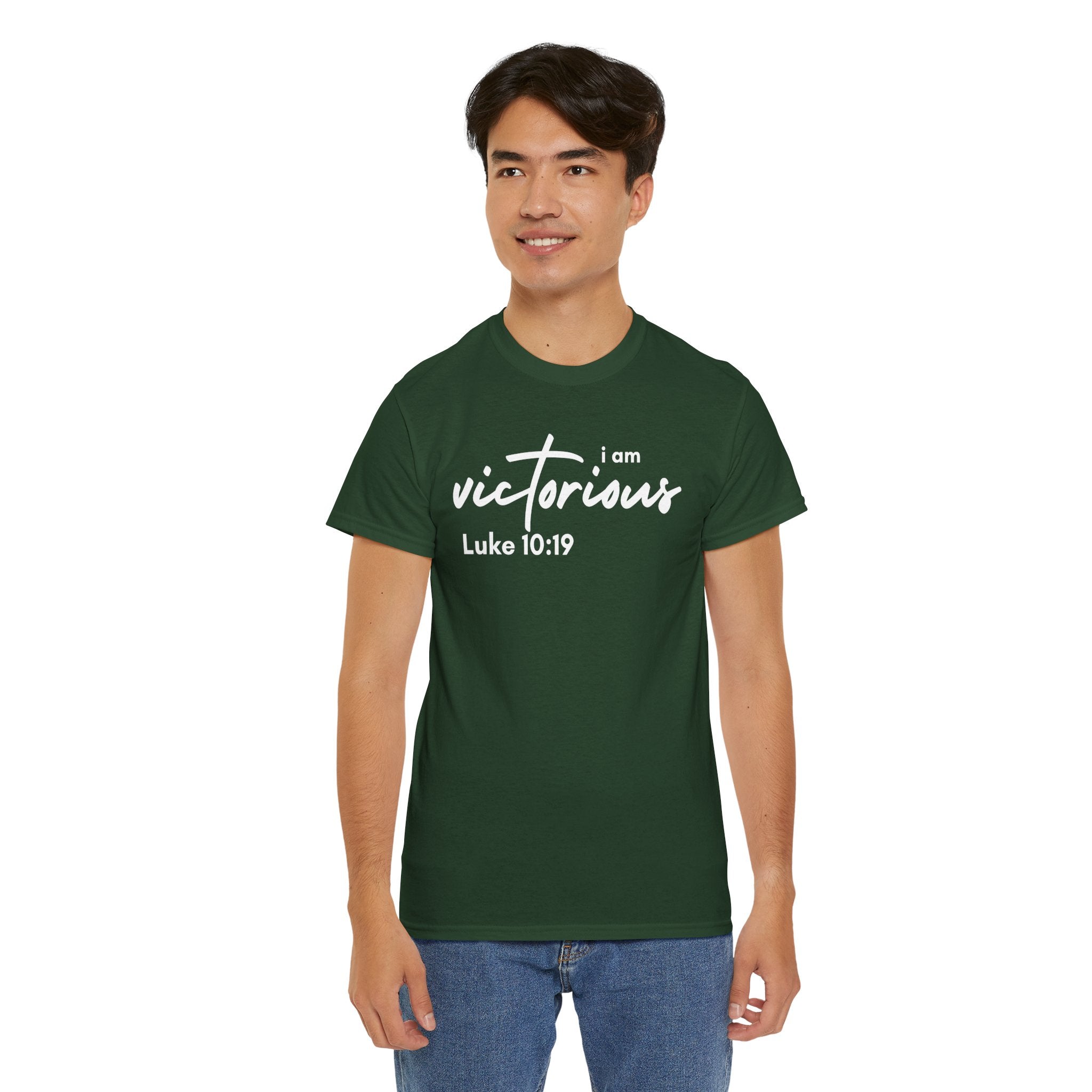 I Am Victorious Christian T-Shirt – Luke 10:19 Scripture Tee | Faith-Based Apparel
