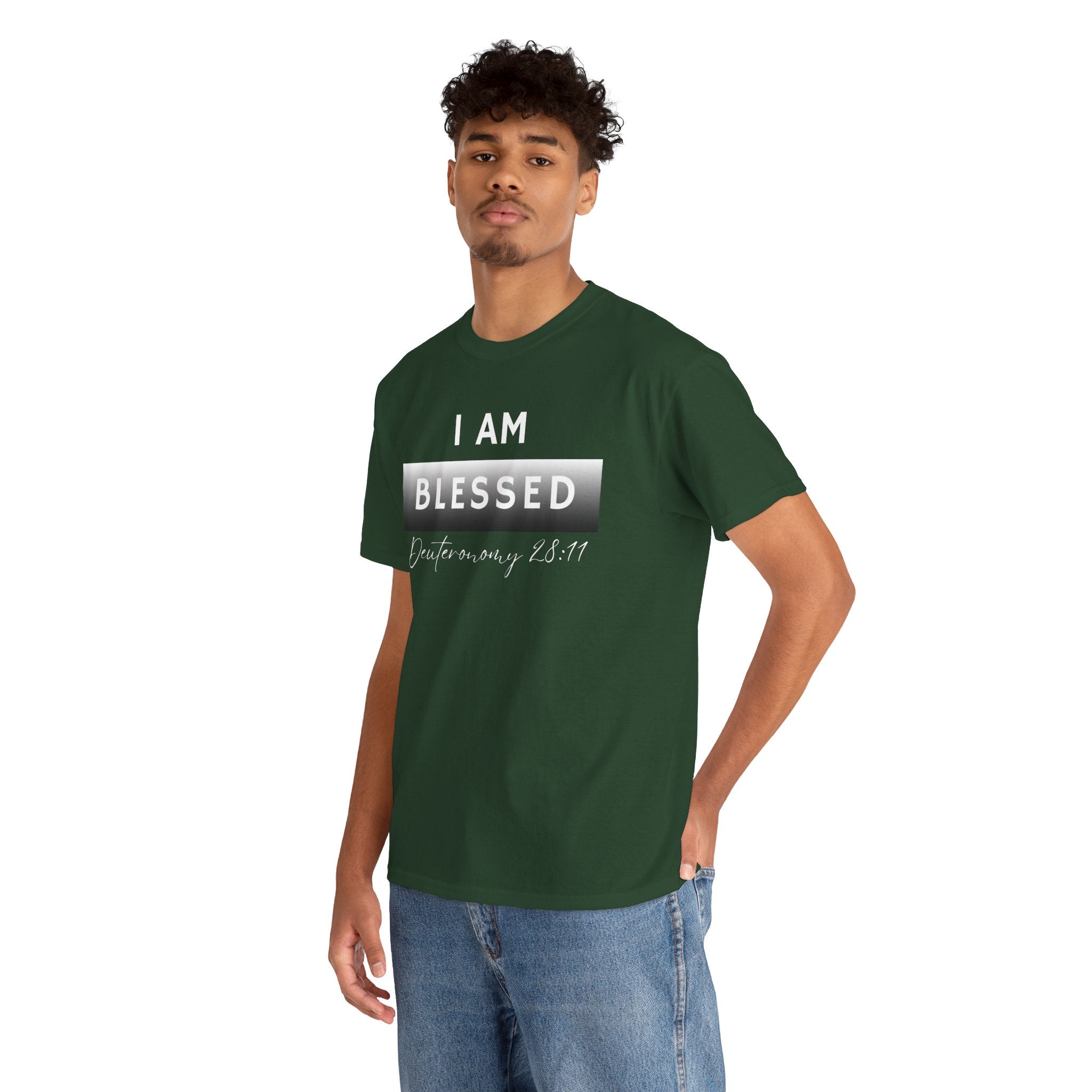 I Am Blessed Christian T-Shirt — Deuteronomy 28:11 Scripture Faith Tee (2)