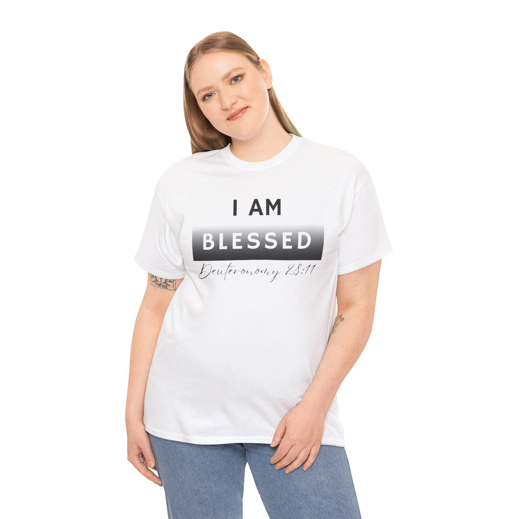 I Am Blessed Christian T-Shirt — Deuteronomy 28:11 Scripture Faith Tee