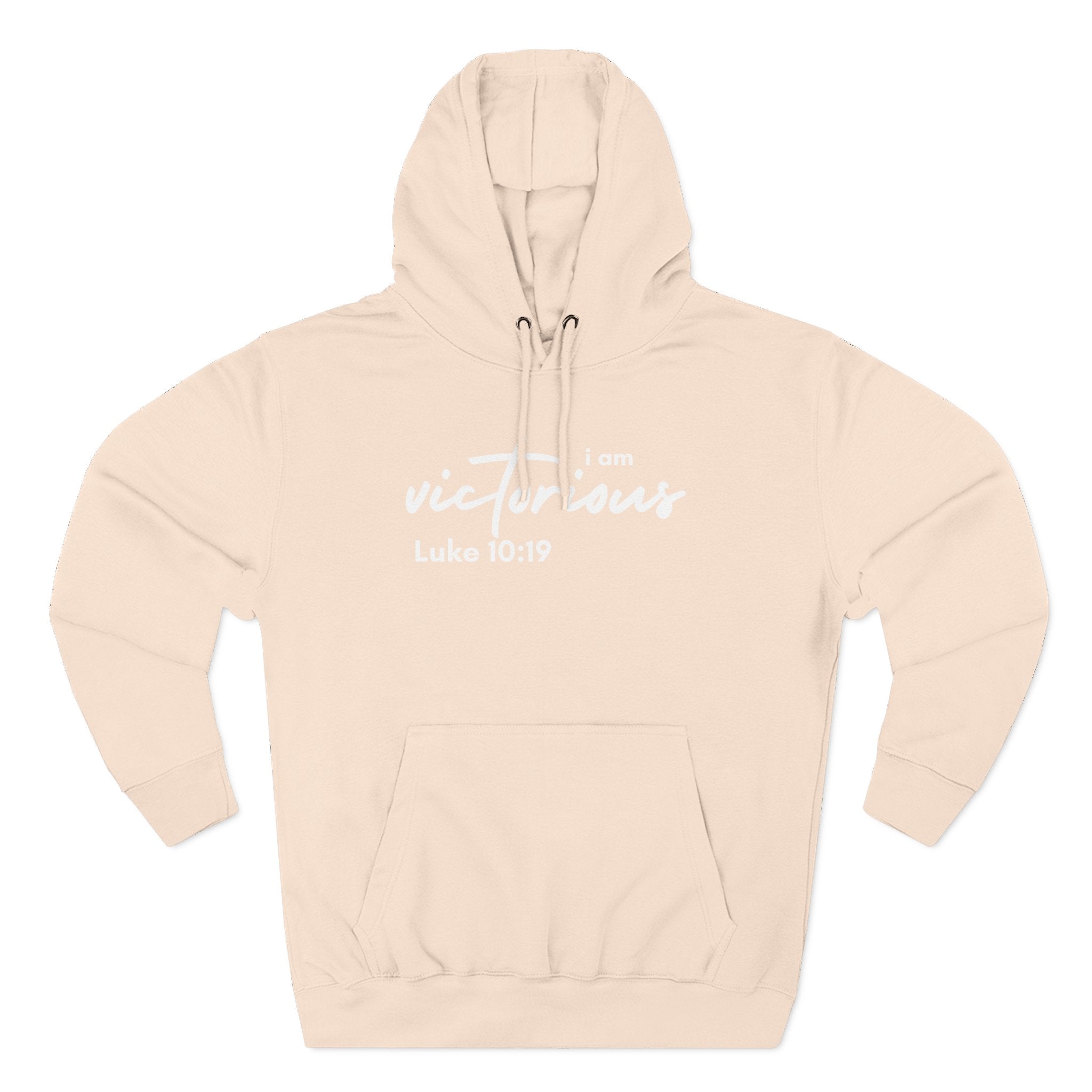 I Am Victorious Hoodie — Luke 10:19 Christian Scripture Fleece Pullover
