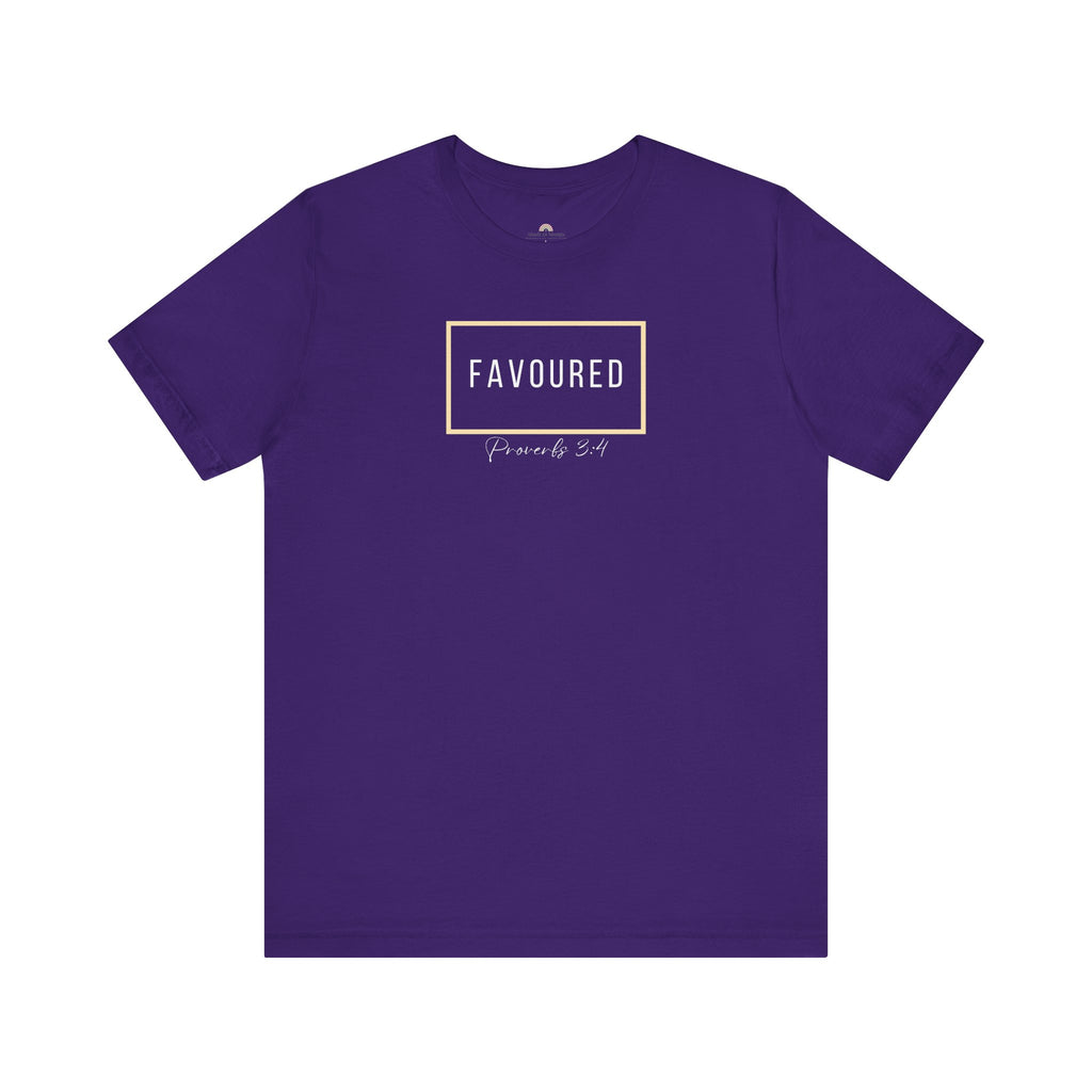 Favoured Christian T-Shirt – Proverbs 3:4 Scripture Tee | Faith-Based Unisex Shirt