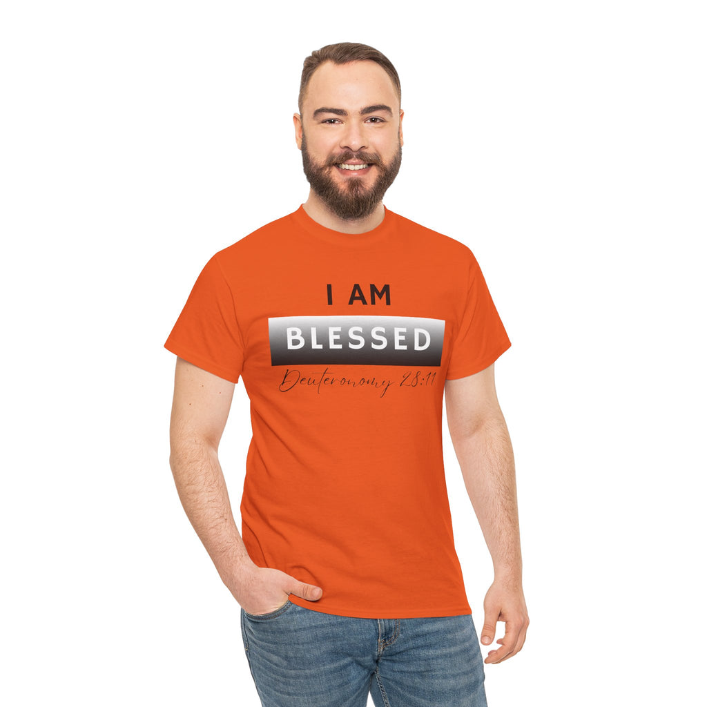 I Am Blessed Christian T-Shirt — Deuteronomy 28:11 Scripture Faith Tee