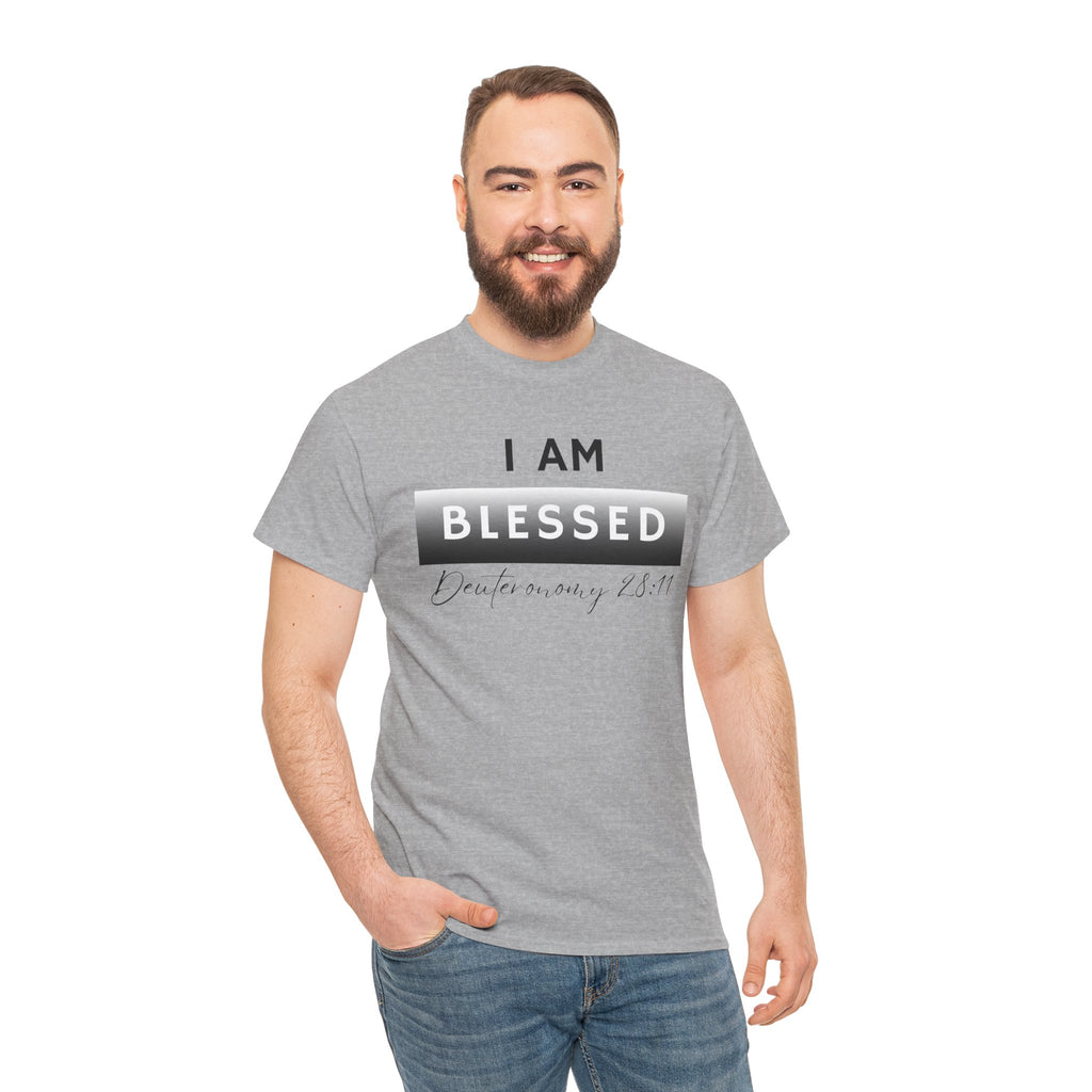 I Am Blessed Christian T-Shirt — Deuteronomy 28:11 Scripture Faith Tee