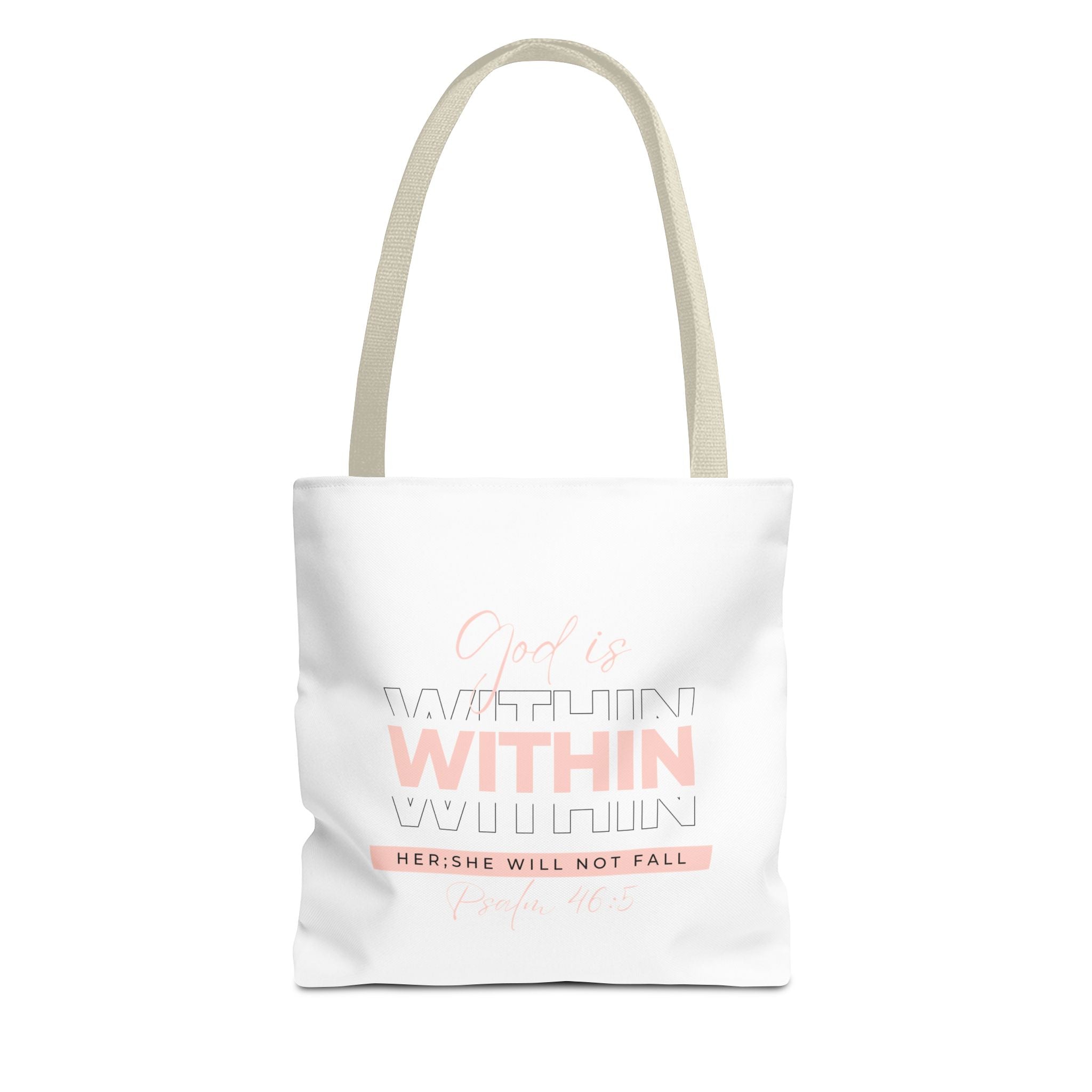 God Is Within Her Tote Bag – Psalm 46:5 Christian Scripture Tote for Women