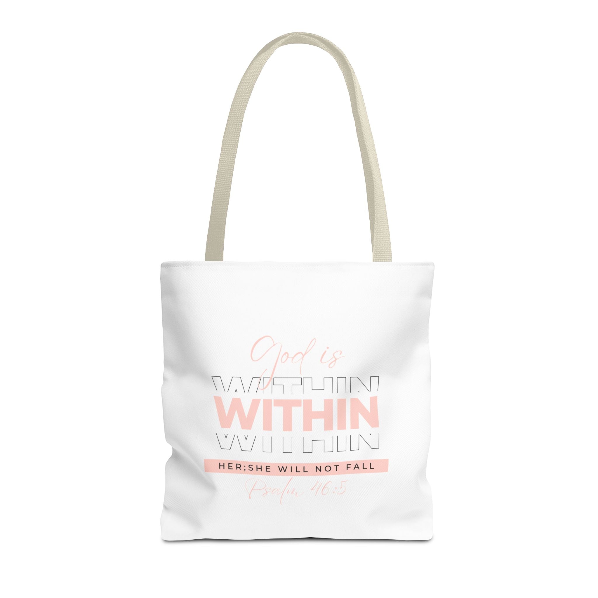 God Is Within Her Tote Bag – Psalm 46:5 Christian Scripture Tote for Women