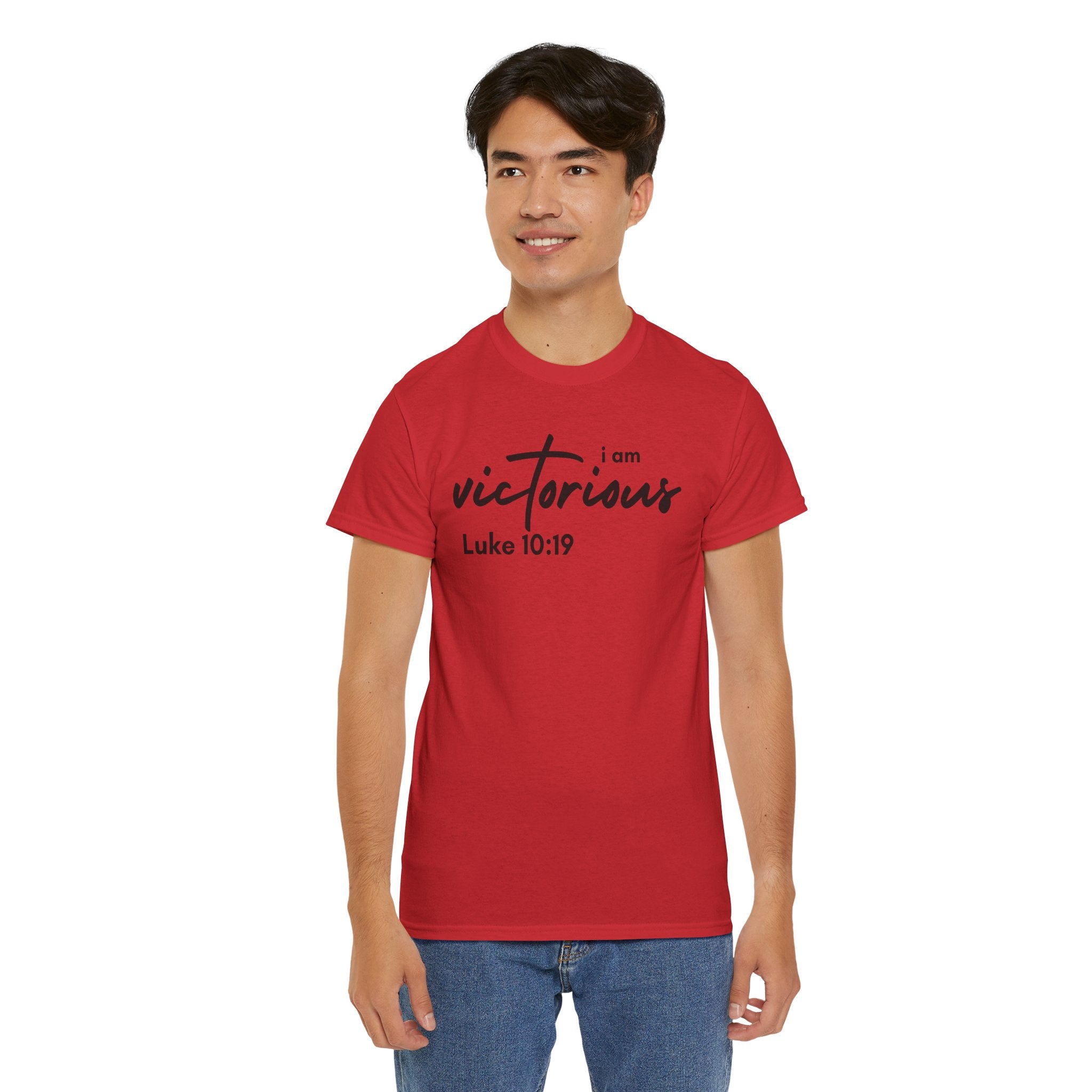 I Am Victorious Christian T-Shirt – Luke 10:19 Scripture Tee | Faith-Based Apparel