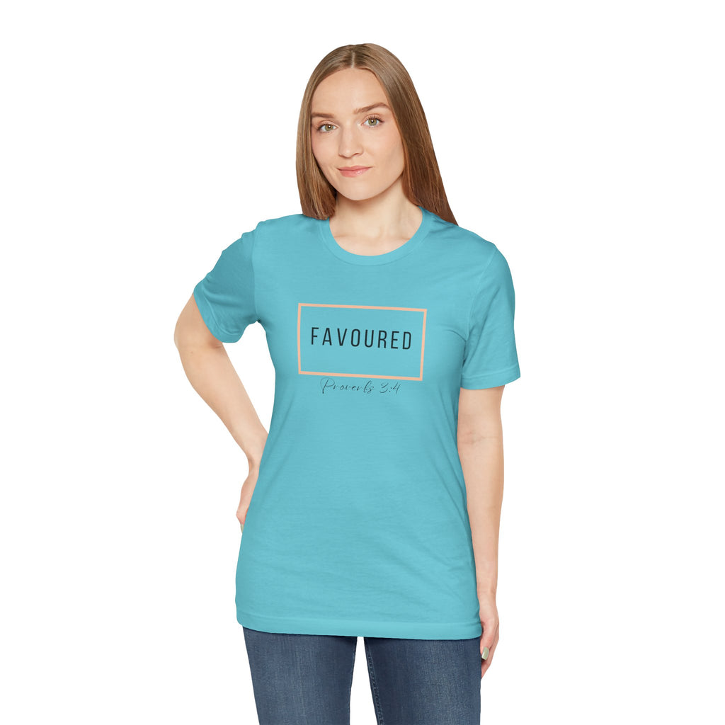 Favoured Christian T-Shirt – Proverbs 3:4 Scripture Tee | Faith-Based Unisex Shirt