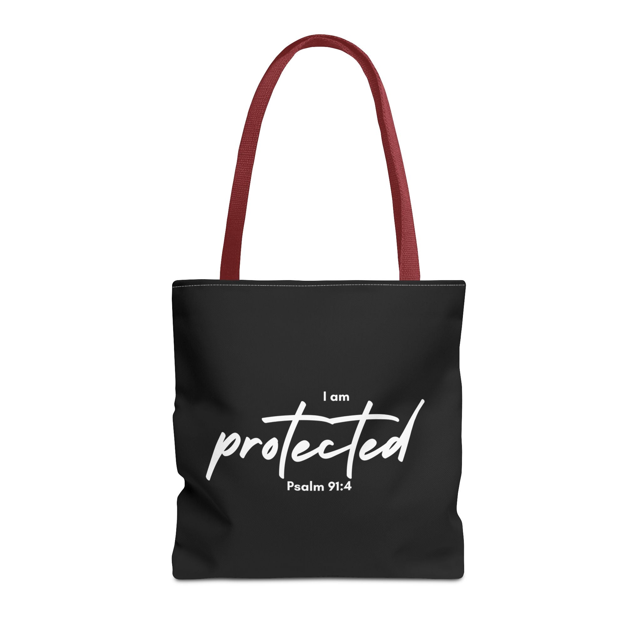 I Am Protected Tote Bag — Psalm 91:4 Christian Scripture Canvas Tote | Faith-Based Carryall