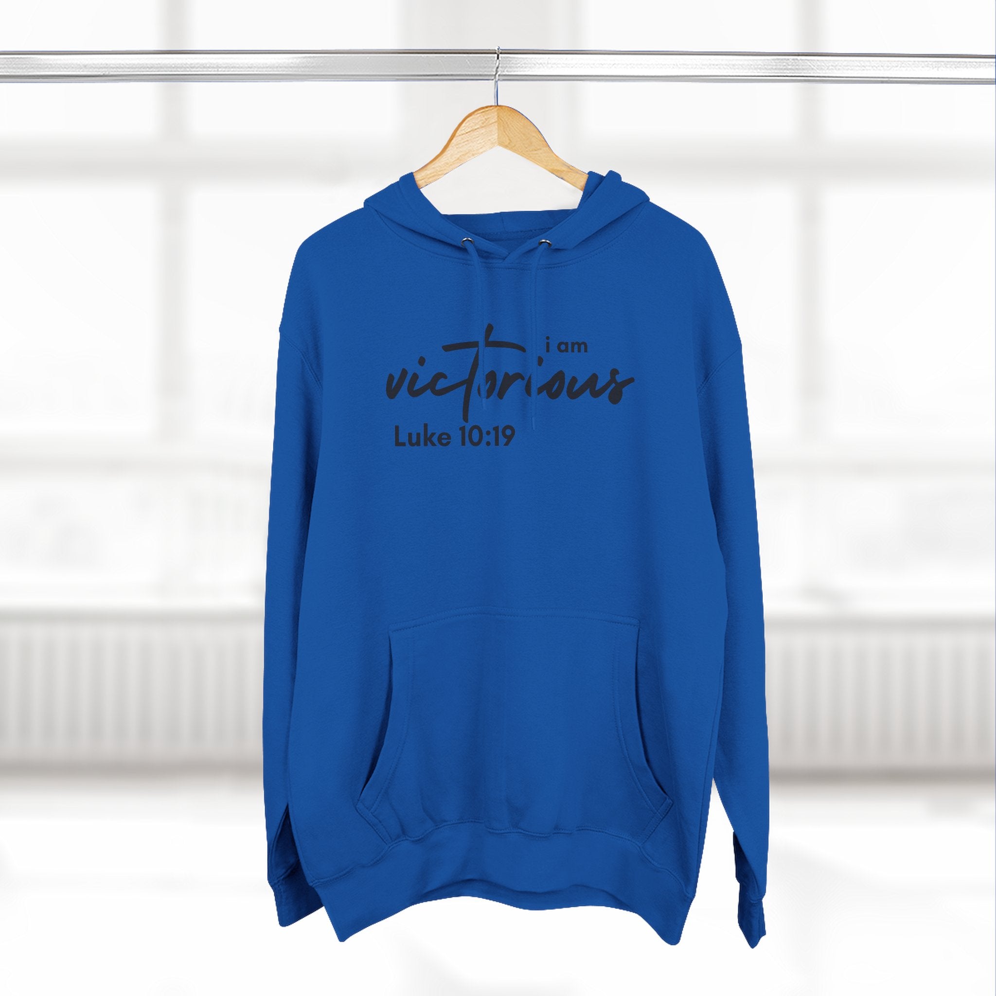 I Am Victorious Hoodie — Luke 10:19 Christian Scripture Fleece Pullover