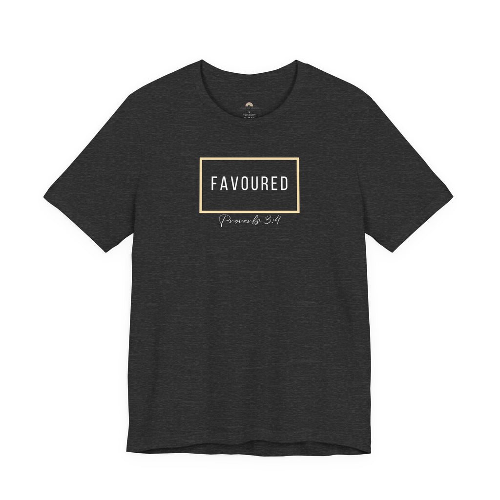 Favoured Christian T-Shirt – Proverbs 3:4 Scripture Tee | Faith-Based Unisex Shirt