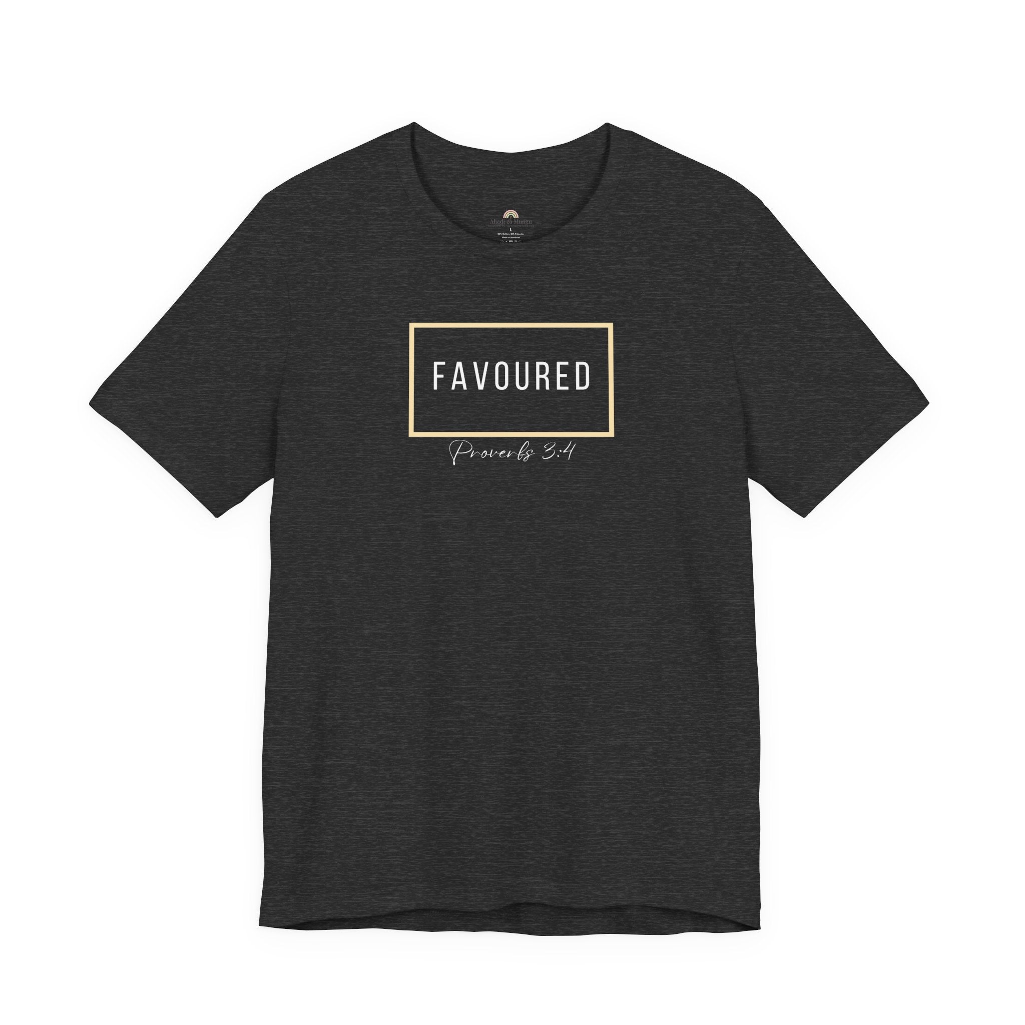 Favoured Christian T-Shirt – Proverbs 3:4 Scripture Tee | Faith-Based Unisex Shirt