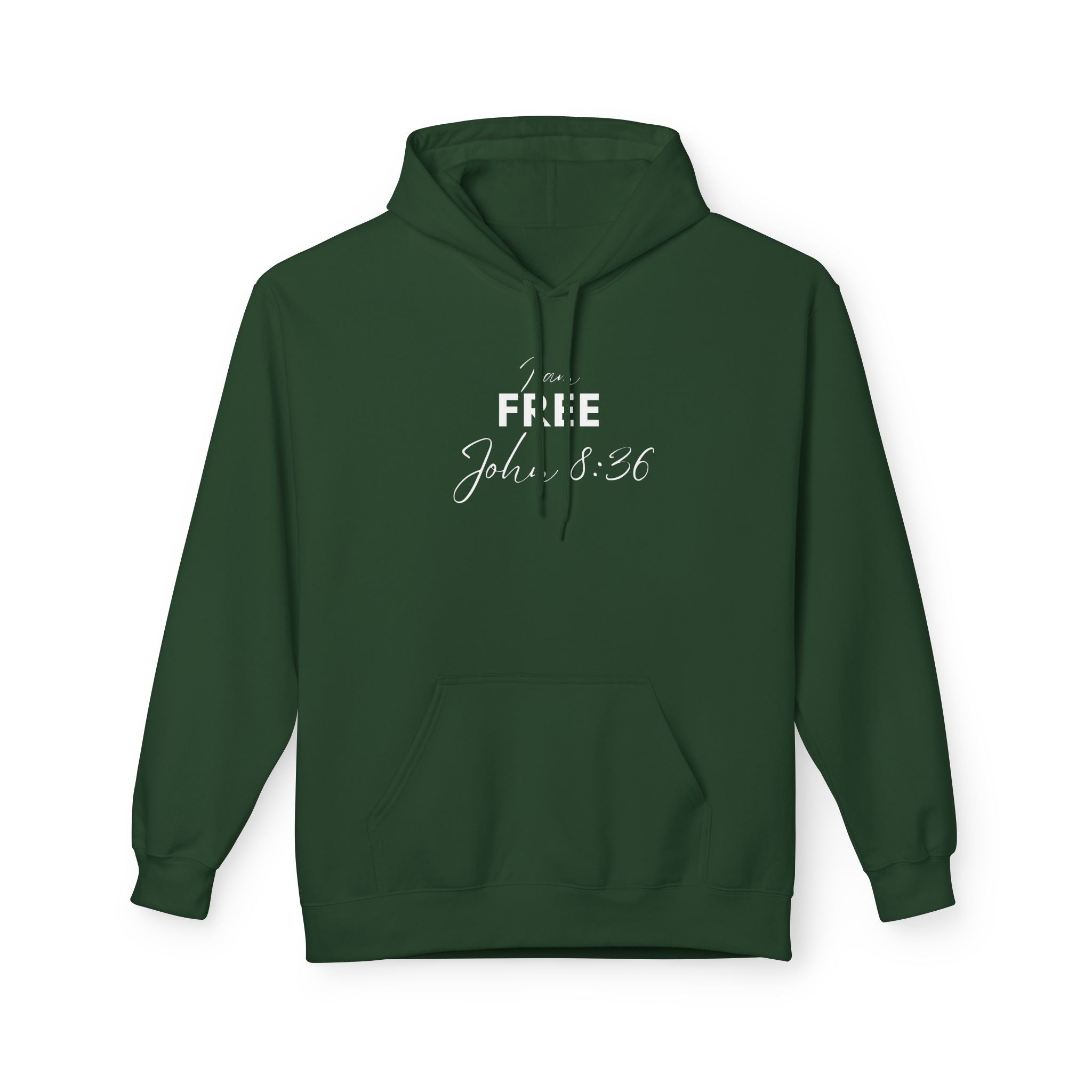 I Am Free Hoodie – John 8:36 Christian Scripture Hoodie | Faith-Based Inspirational Pullover
