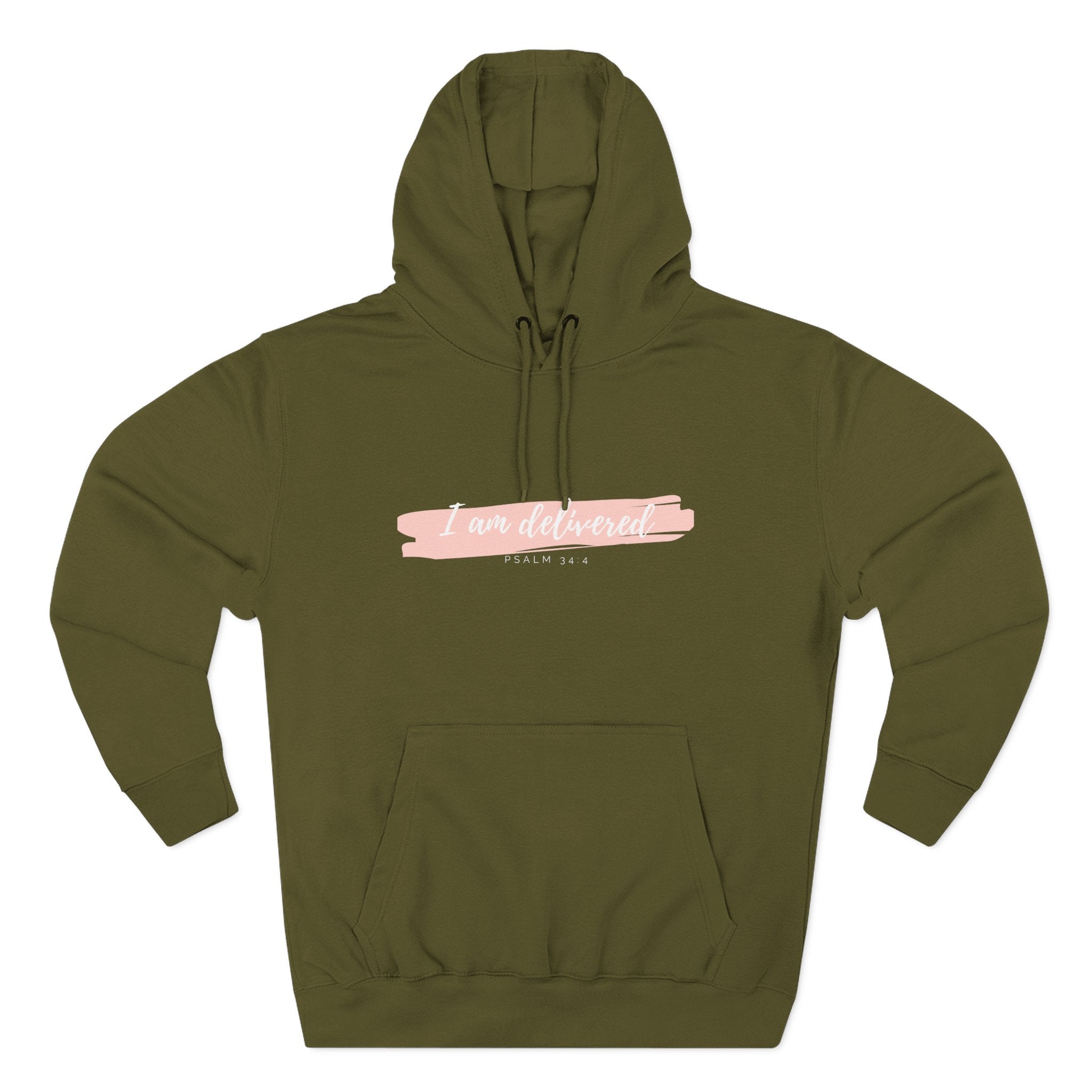 I Am Delivered Christian Hoodie — Psalm 34:4 Faith Hoodie | Inspirational Scripture Pullover | Unisex Christian Apparel