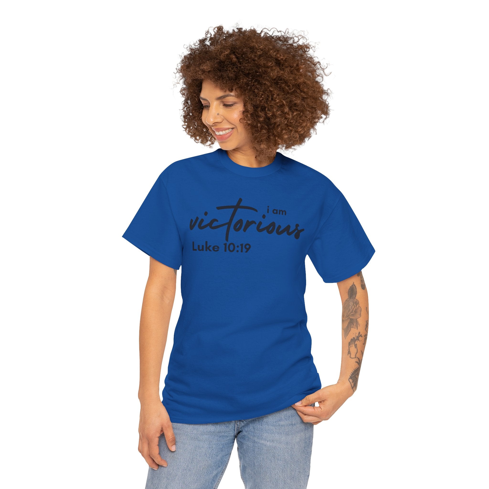 I Am Victorious Christian T-Shirt – Luke 10:19 Scripture Tee | Faith-Based Apparel