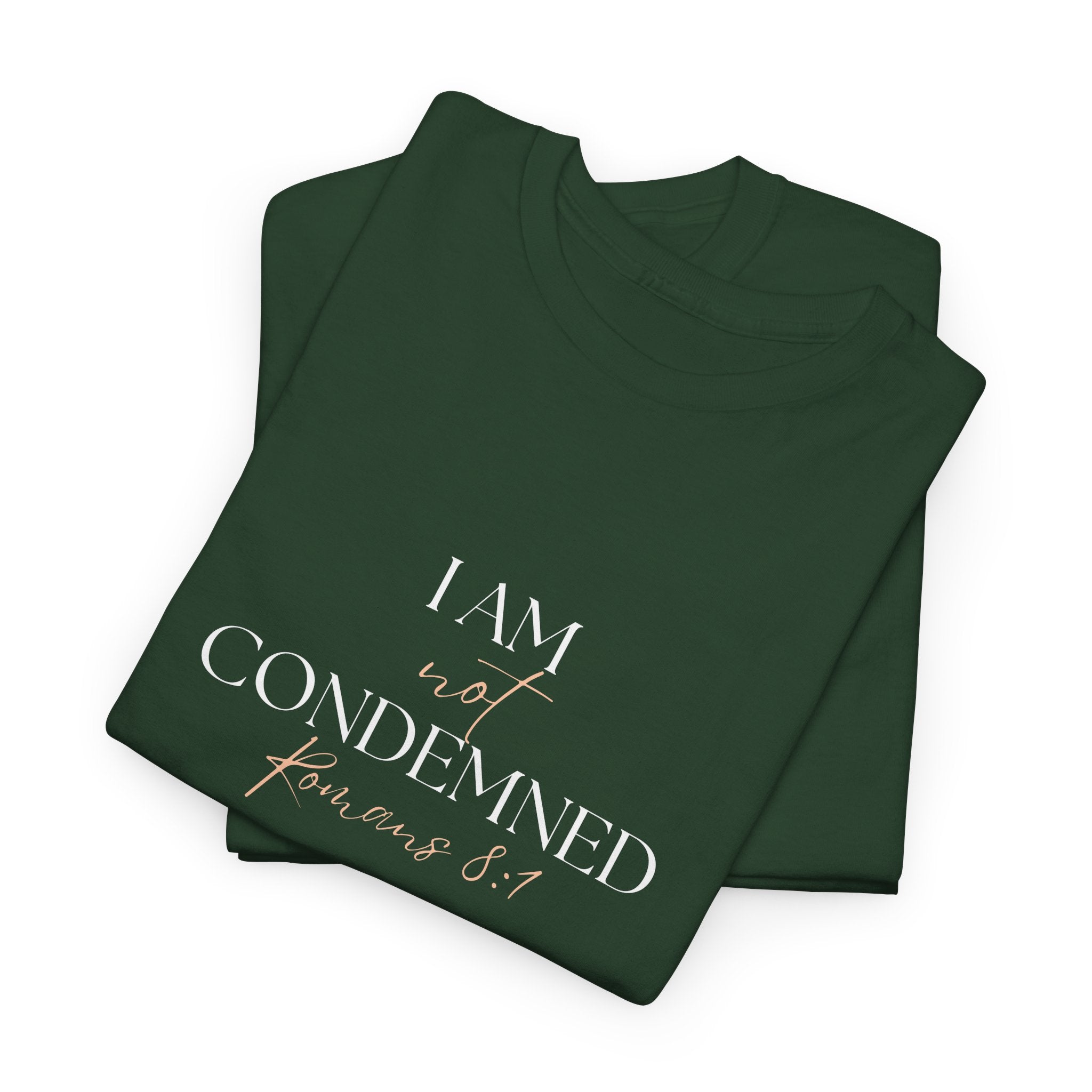 I Am Not Condemned T-Shirt – Christian Tee (Romans 8:1 Scripture) | Faith Apparel for Men & Women