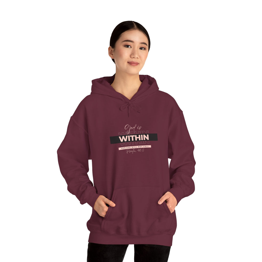 God Is Within Her Hoodie — Psalm 46:5 Christian Hoodie for Women | Inspirational Faith-Based Unisex Pullover