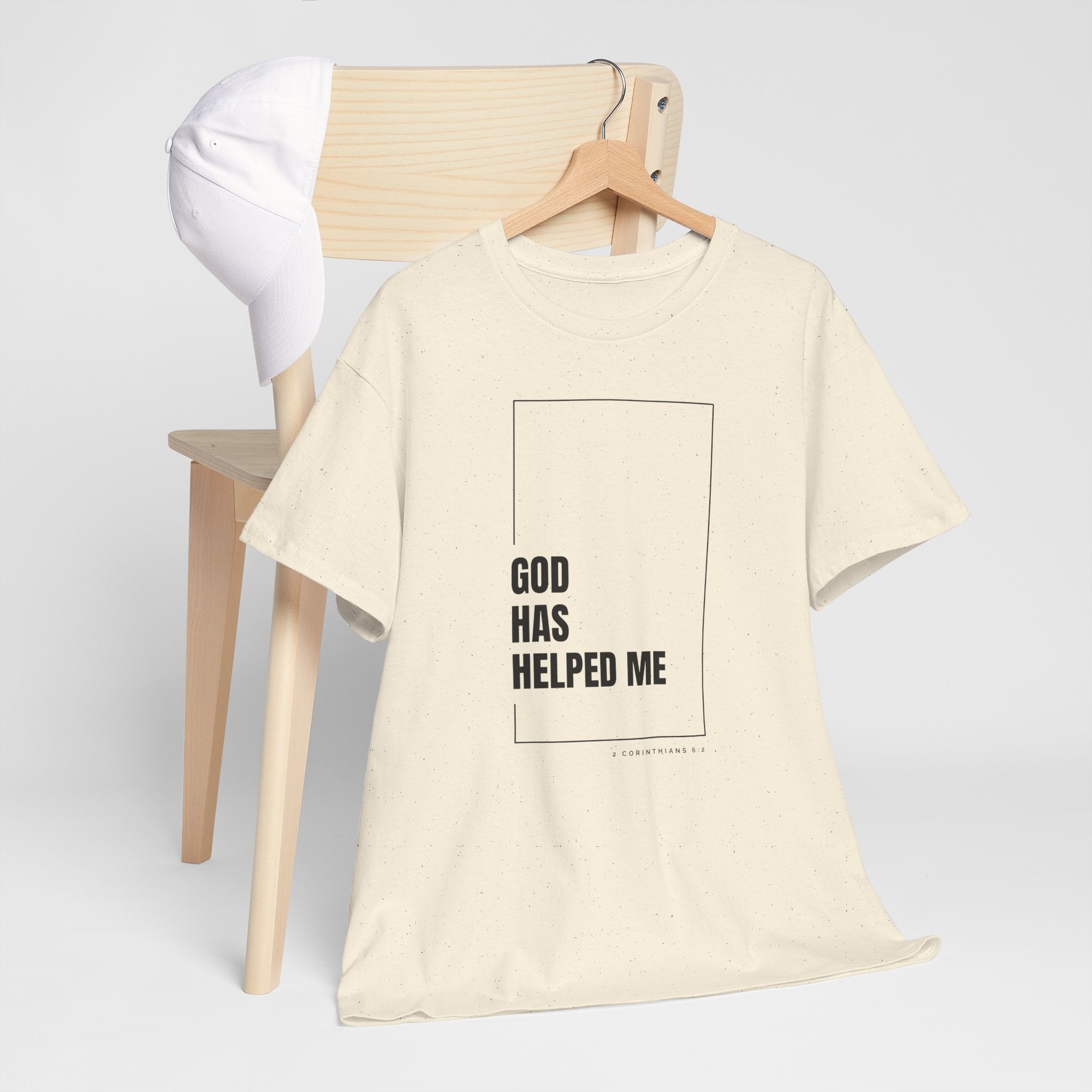 God Has Helped Me Christian T-Shirt – 2 Corinthians 6:2 Faith Tee | Unisex Heavy Cotton Shirt