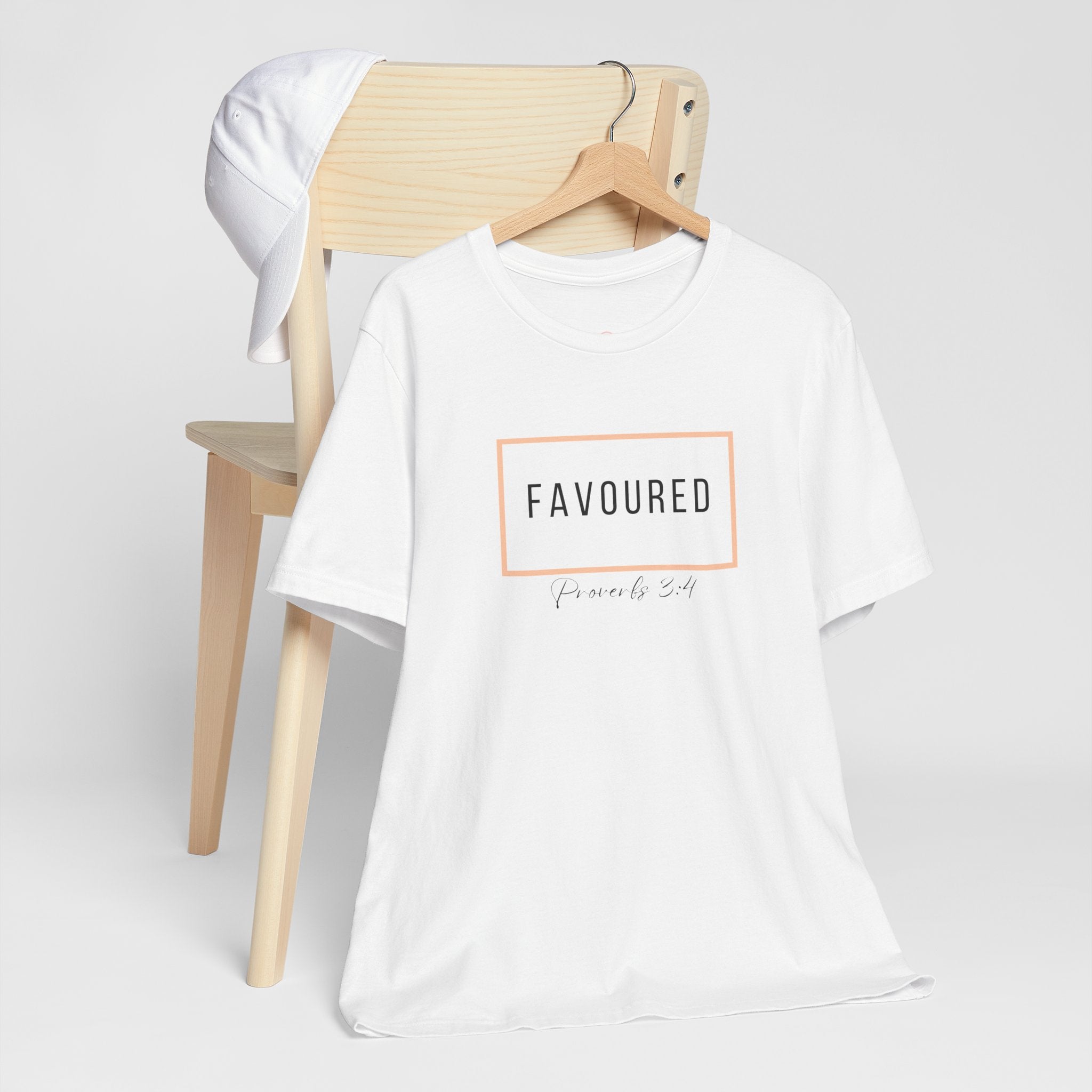 Favoured Christian T-Shirt – Proverbs 3:4 Scripture Tee | Faith-Based Unisex Shirt