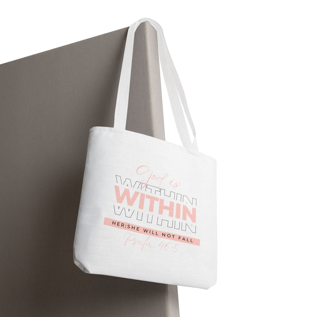 God Is Within Her Tote Bag – Psalm 46:5 Christian Scripture Tote for Women