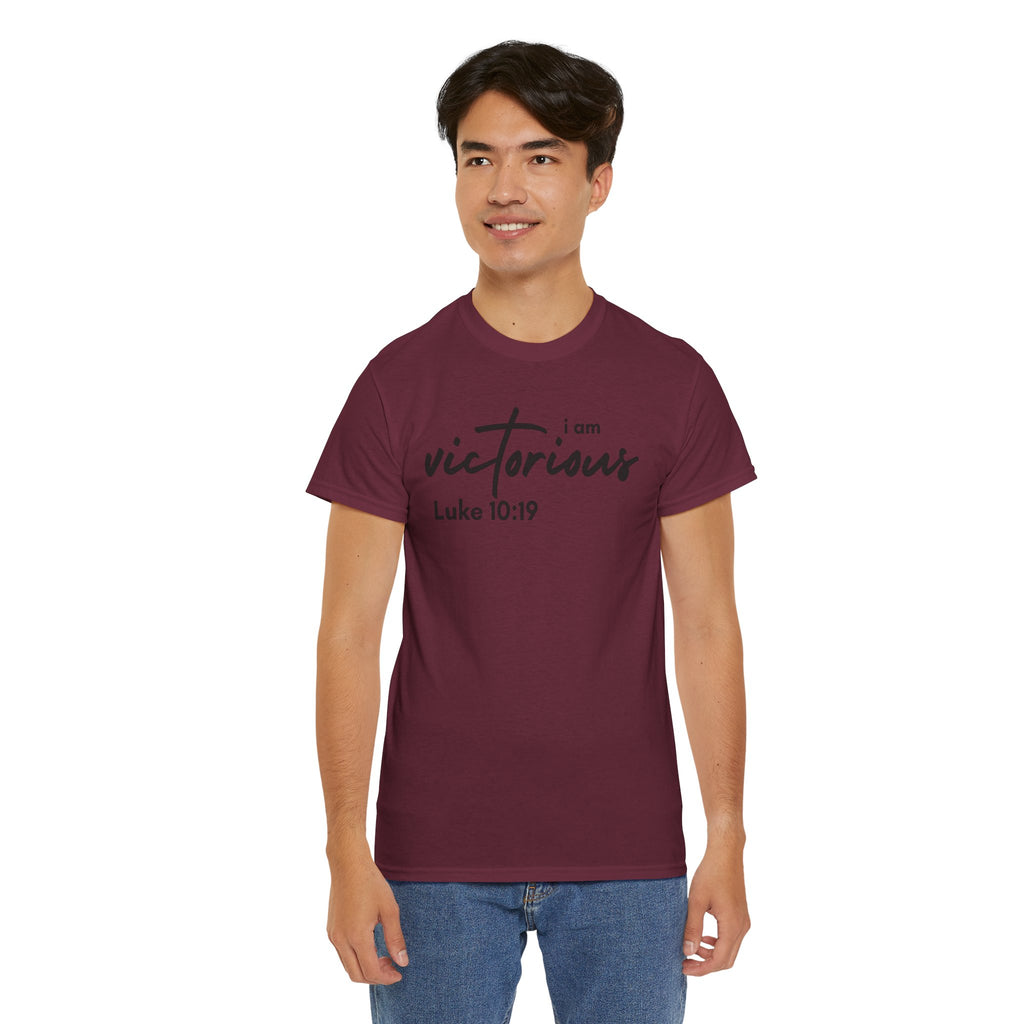 I Am Victorious Christian T-Shirt – Luke 10:19 Scripture Tee | Faith-Based Apparel