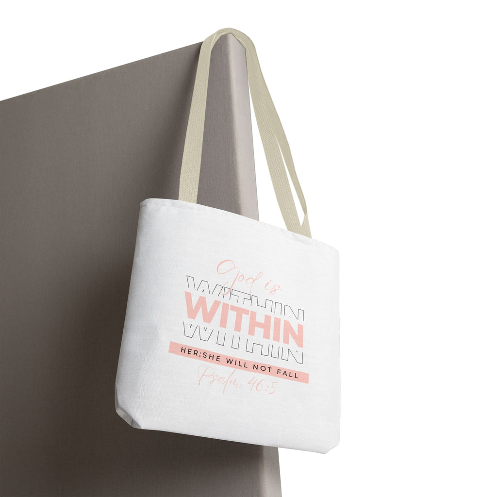 God Is Within Her Tote Bag – Psalm 46:5 Christian Scripture Tote for Women