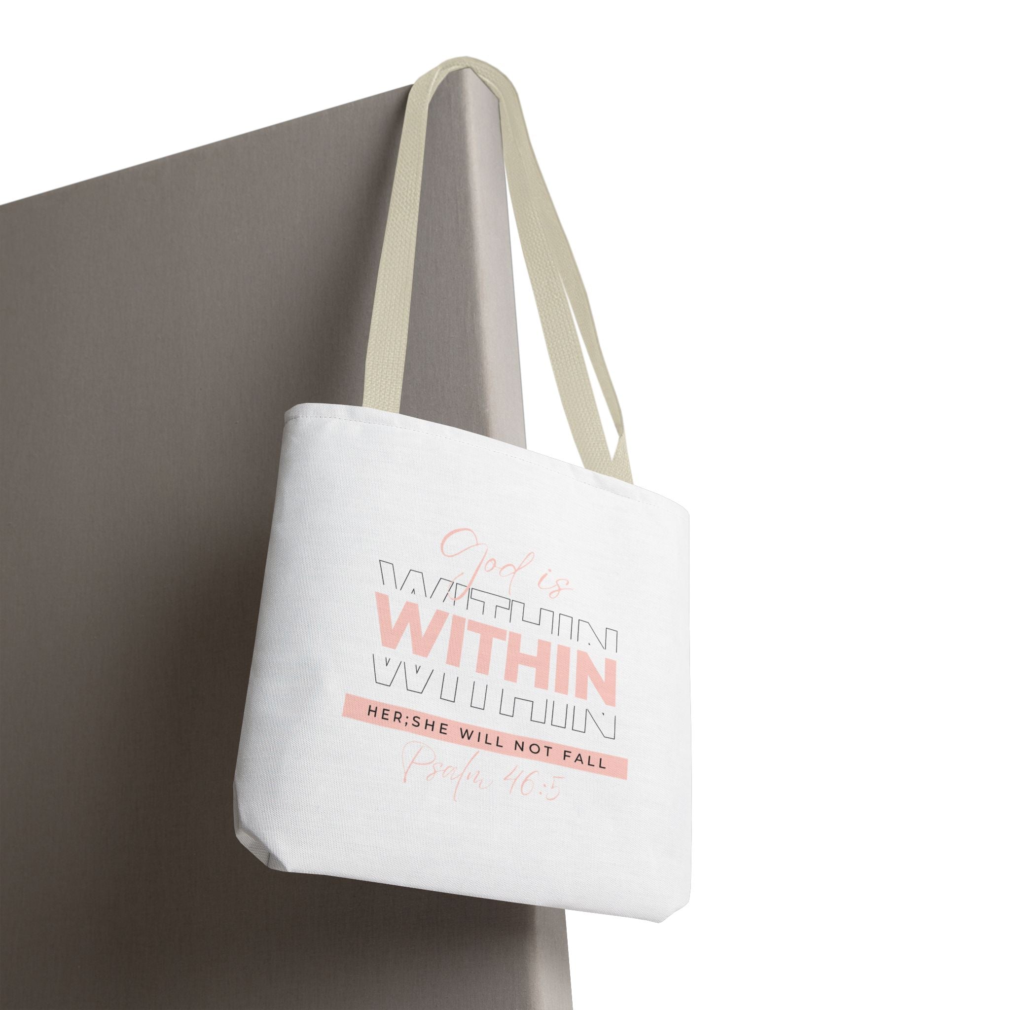 God Is Within Her Tote Bag – Psalm 46:5 Christian Scripture Tote for Women