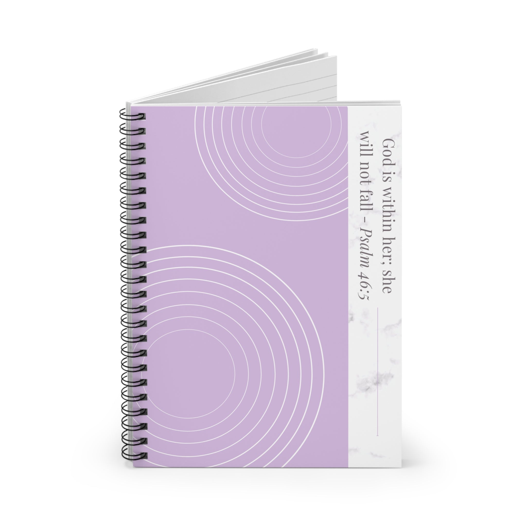God Is Within Her Spiral Notebook — Psalm 46:5 Christian Journal for Women | Faith Prayer & Bible Study Notebook