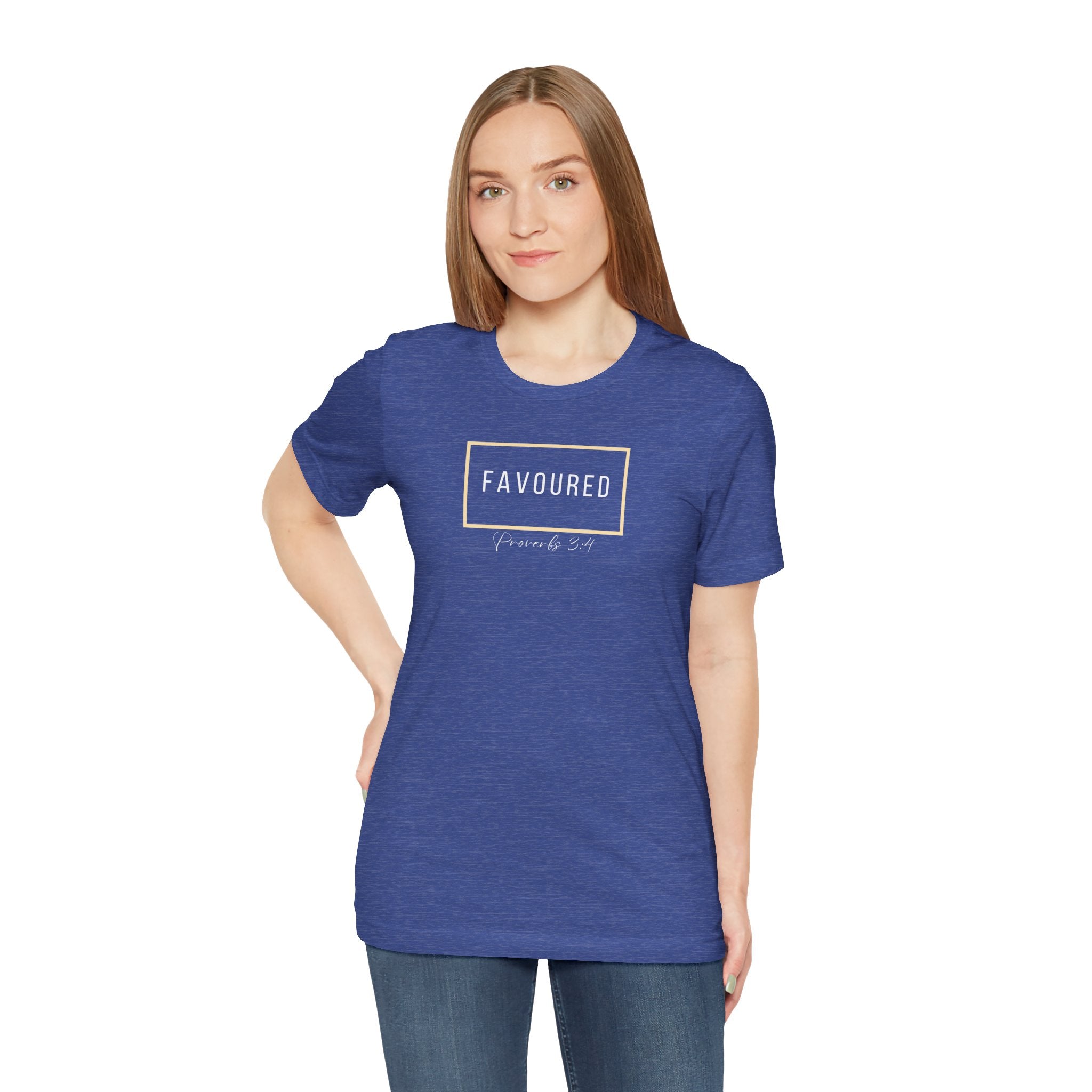 Favoured Christian T-Shirt – Proverbs 3:4 Scripture Tee | Faith-Based Unisex Shirt