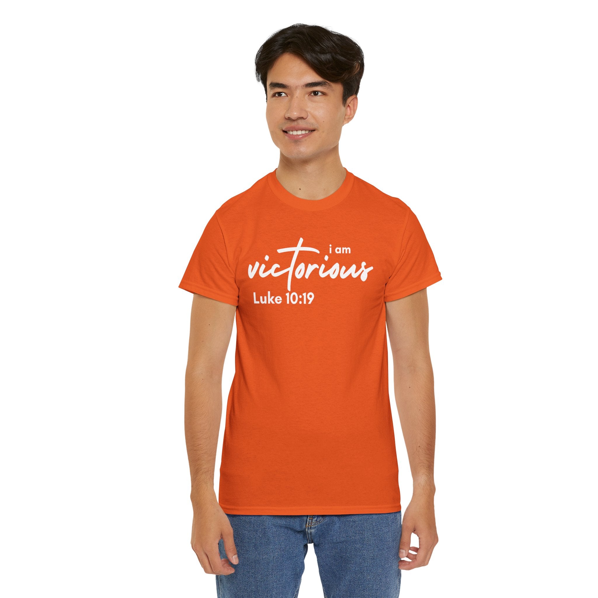 I Am Victorious Christian T-Shirt – Luke 10:19 Scripture Tee | Faith-Based Apparel