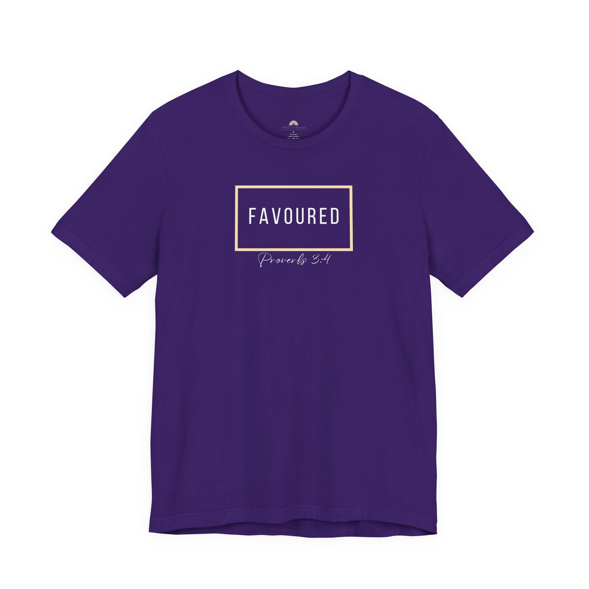 Favoured Christian T-Shirt – Proverbs 3:4 Scripture Tee | Faith-Based Unisex Shirt