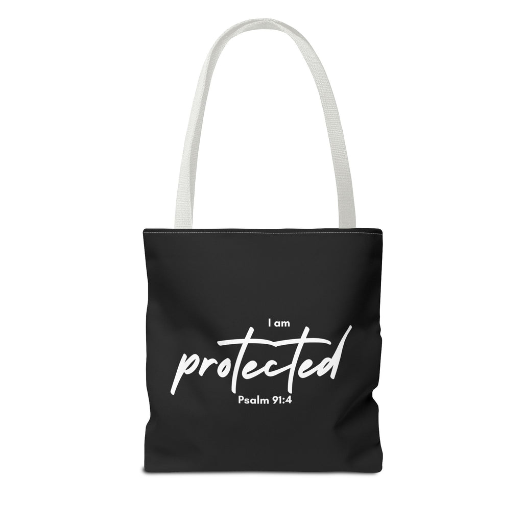 I Am Protected Tote Bag — Psalm 91:4 Christian Scripture Canvas Tote | Faith-Based Carryall